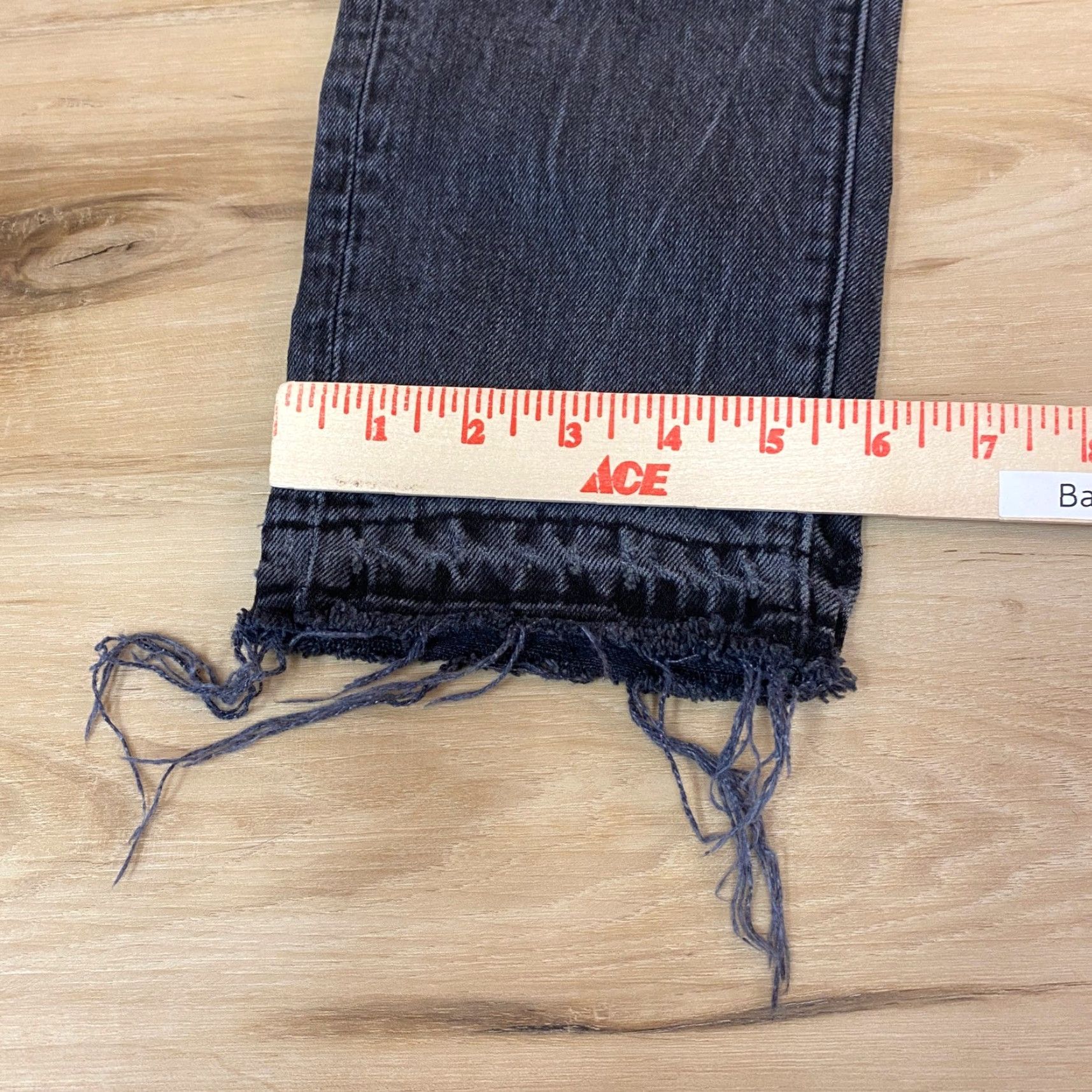 Abercrombie & Fitch Abercrombie & Fitch Jeans Mens 29x30 Slim Straight Black Frayed Hem Denim Cotton Blend Vintage Style Pants Size US 29 - 6 Thumbnail