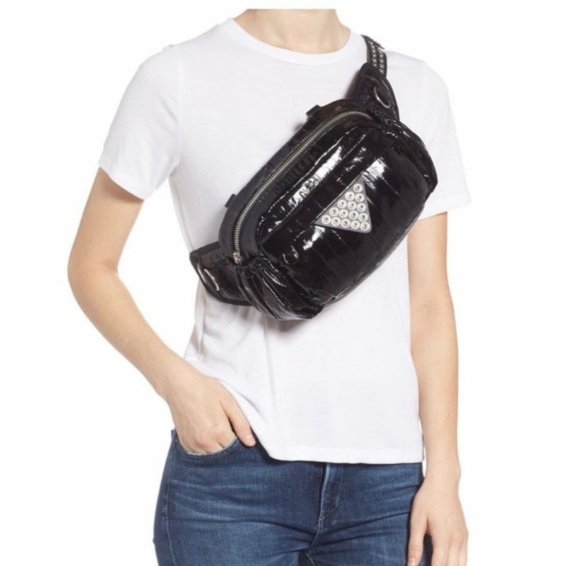 Alexander Wang Neo Patent Black Glossy Eelskin Crossbody Bag, Women's