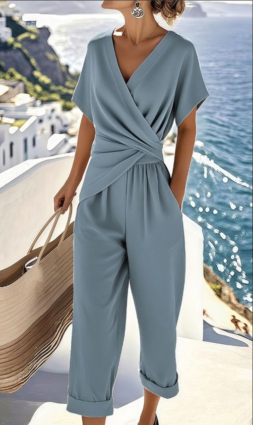 Other Fashion Solid Color Irregular Short Sleeve Suit Size S / US 4 / IT 40 - 3 Thumbnail
