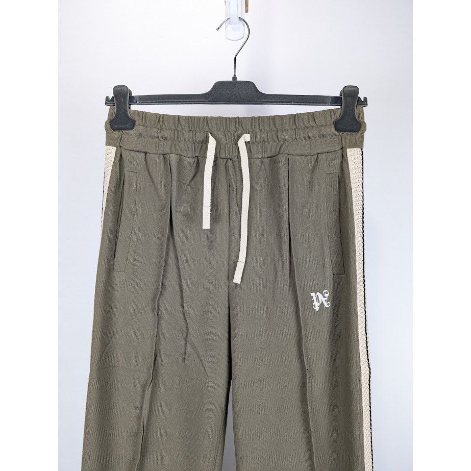 Palm Angels o1rshd1 Monogram Piquet Track Pant in Brown Off White Size US 34 / EU 50 - 4 Thumbnail