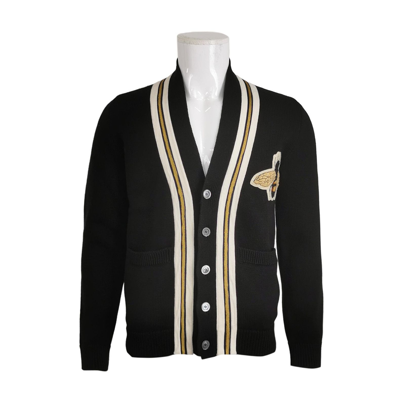 Gucci Gucci Bee Stripe V-Neck Cardigan Size XS Size US XS / EU 42 / 0 - 1 Thumbnail