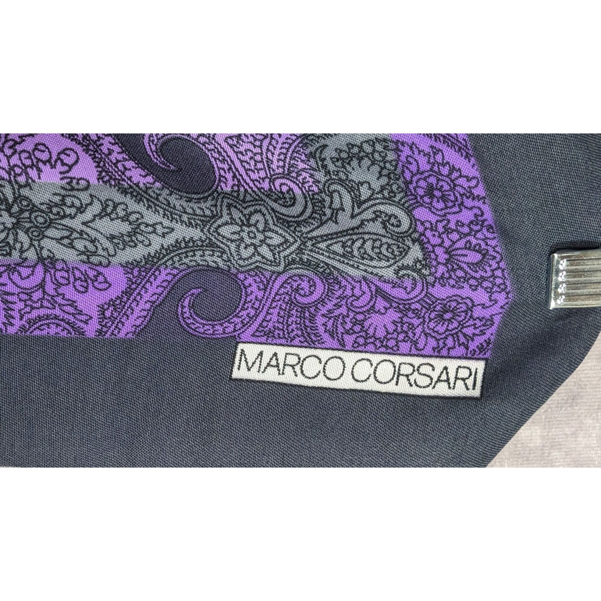 Other Marco Corsari Vintage Gothic Paisley Scarf 46x46 Purple & Gr Size ONE SIZE - 6 Thumbnail