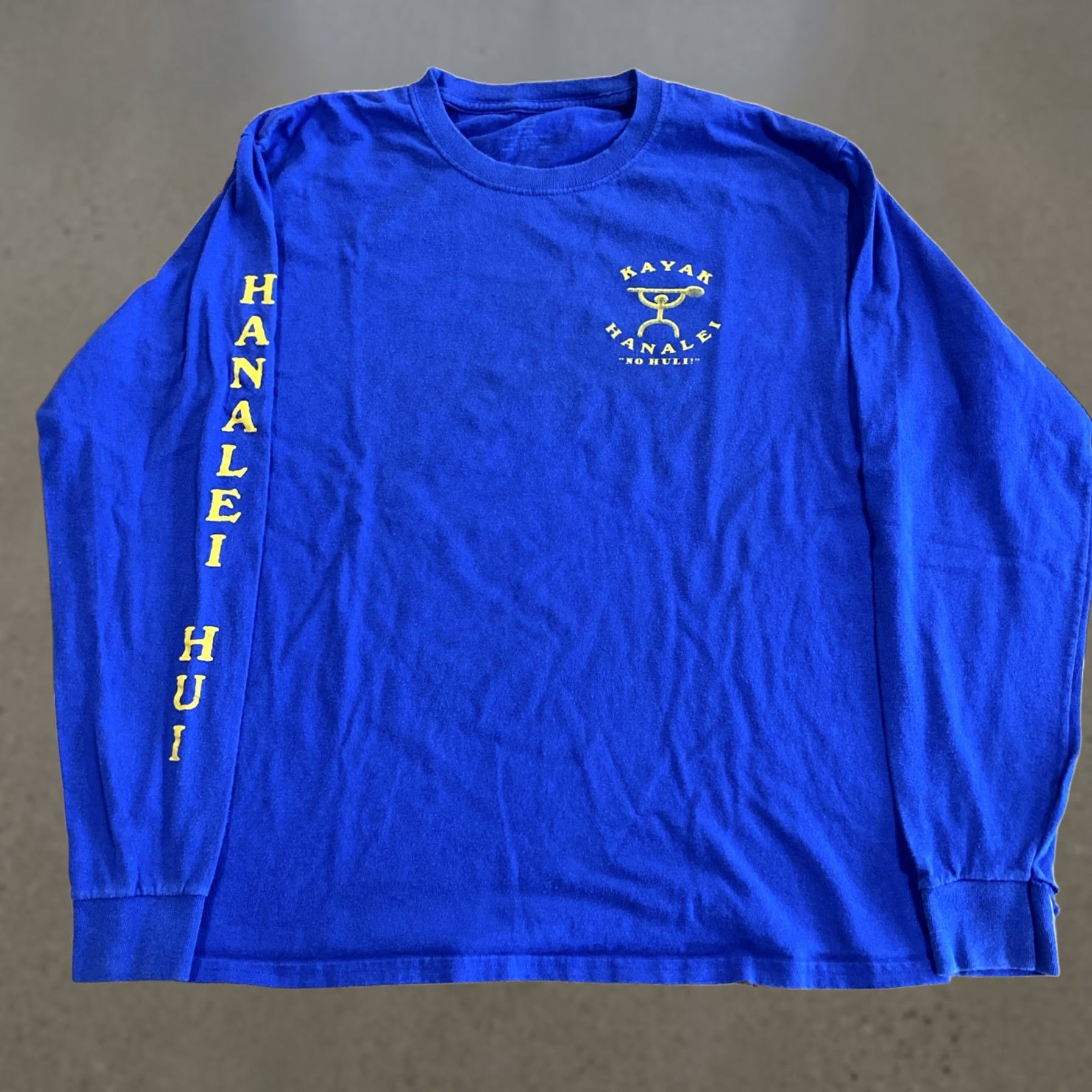 Hanes Hanes Men Long Sleeve T-Shirt Hanalei Canoe Club Hawaii Surf Kayak Blue M Size US M / EU 48-50 / 2 - 1 Thumbnail