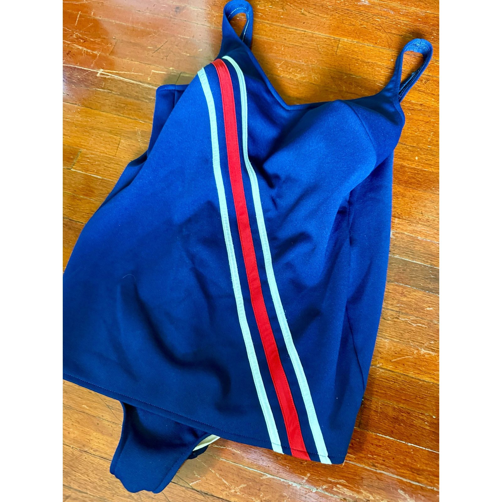 Vintage Vintage 50s Robby Len Blue Red One Piece Suit Swim Large Med Size US 40 / EU 56 - 3 Thumbnail