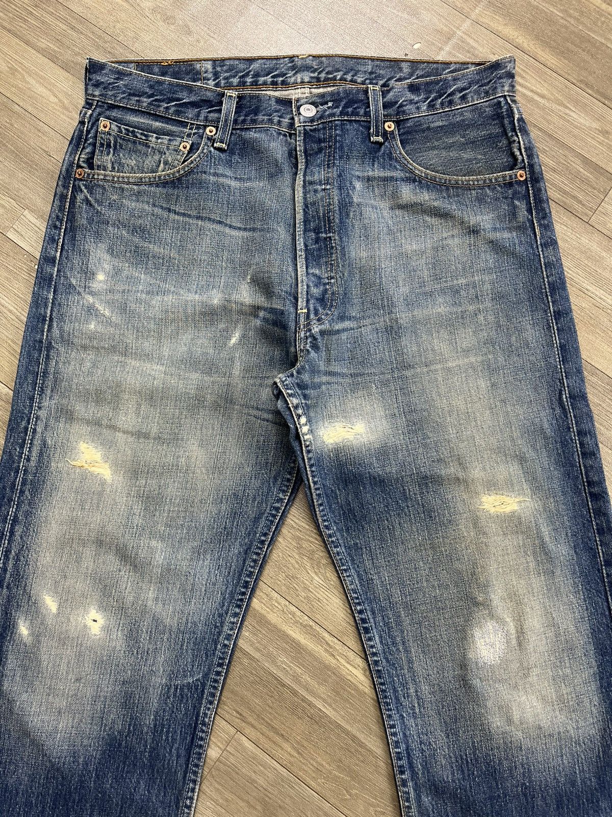 Levi's Vintage Clothing 🇹🇷1990s Vintage Levis 501 Distressed 34x30 Straight Leg Jeans Size US 34 / EU 50 - 2 Thumbnail
