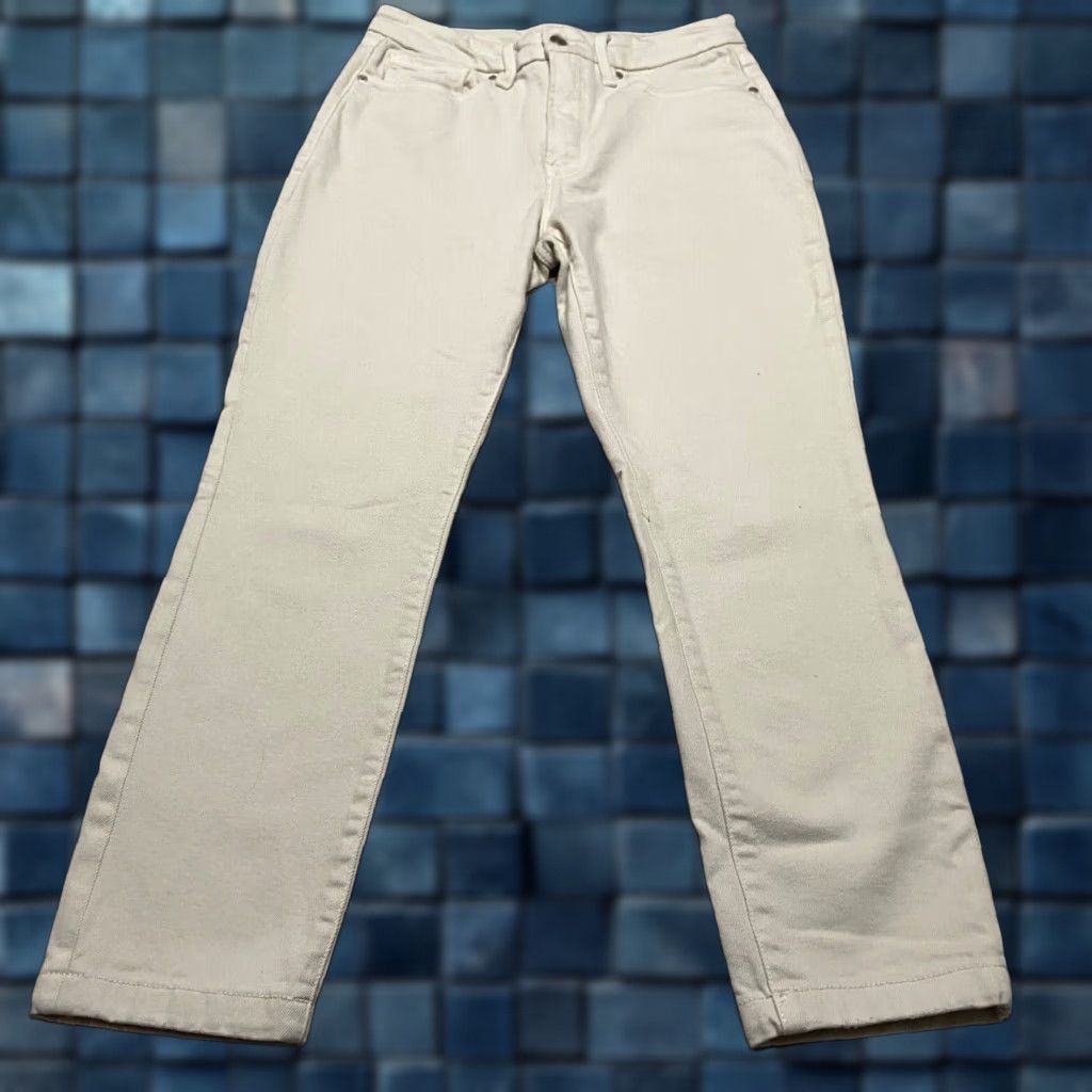 Good American Good American Jeans Womens Skinny Mid Rise Light Wash Ivory Denim 8 Size 25" / US 0 / IT 36 - 1 Thumbnail