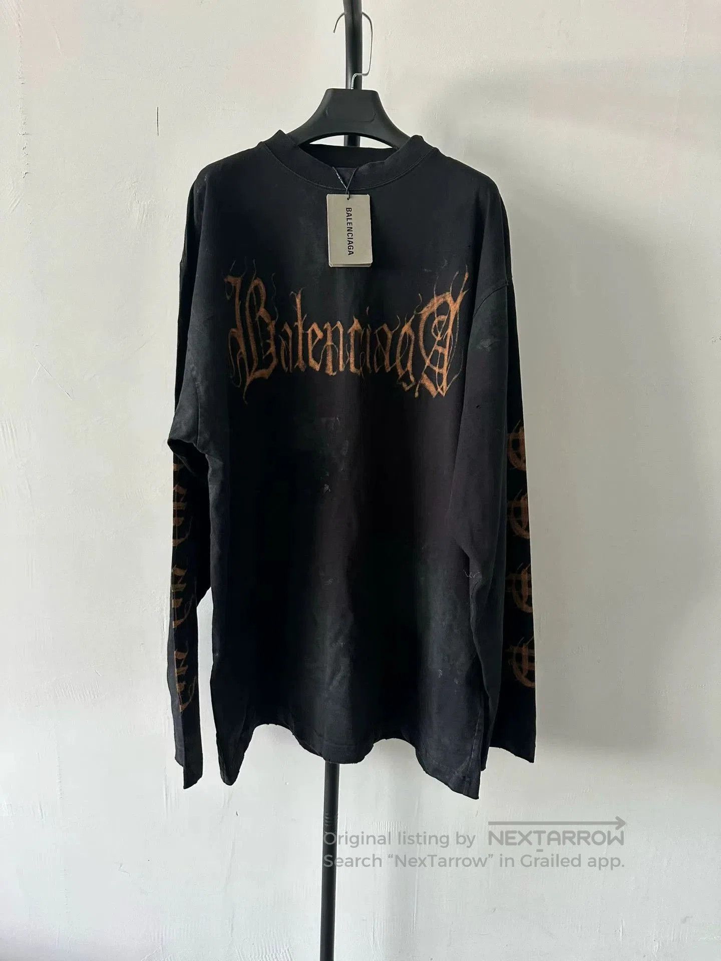 Balenciaga Balenciaga Archive Multi Logo Longsleeve Tee Shirt