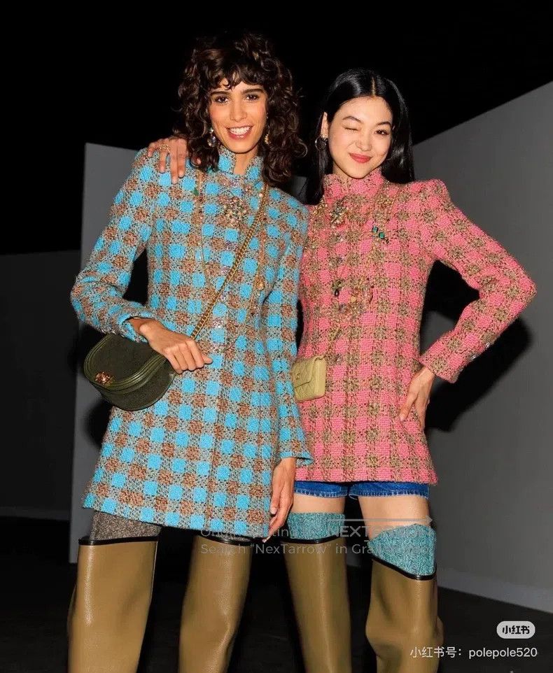 Chanel Chanel 22K show style retro lake blue gray plaid jacket dr Size XS / US 0-2 / IT 36-38 - 9 Thumbnail