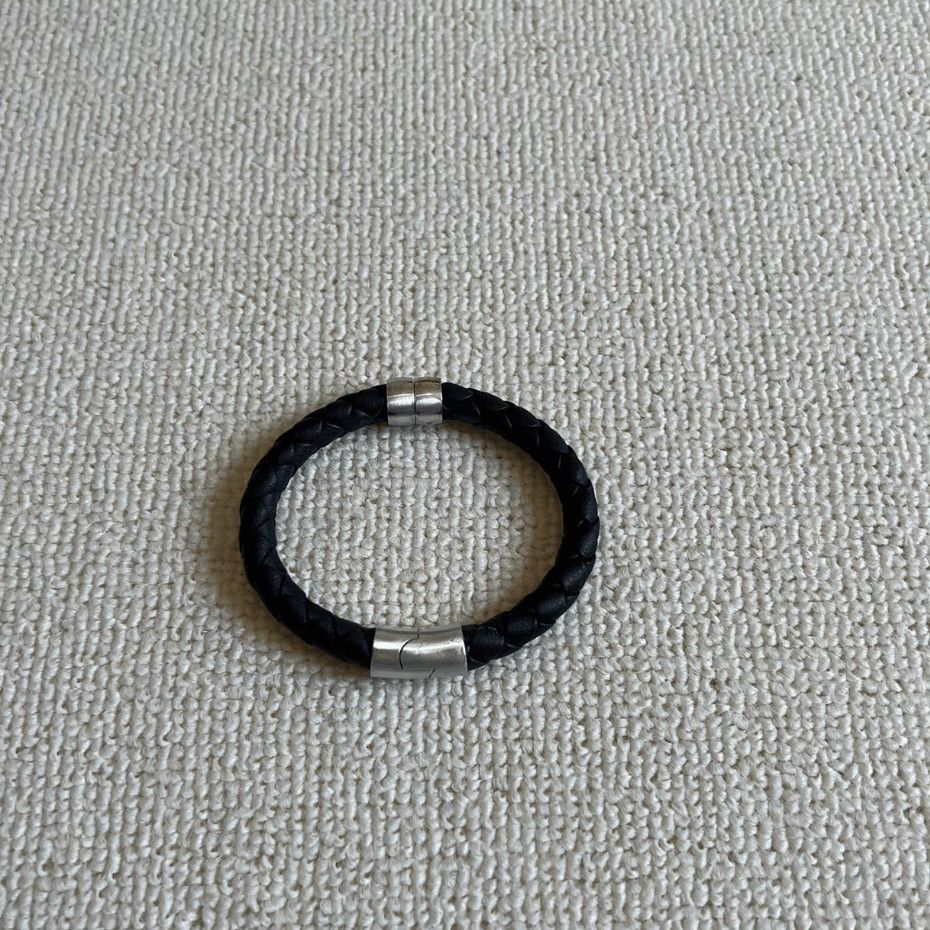 Bottega Veneta Bottega Leather Silver Bracelet-2508 Size ONE SIZE - 1 Thumbnail