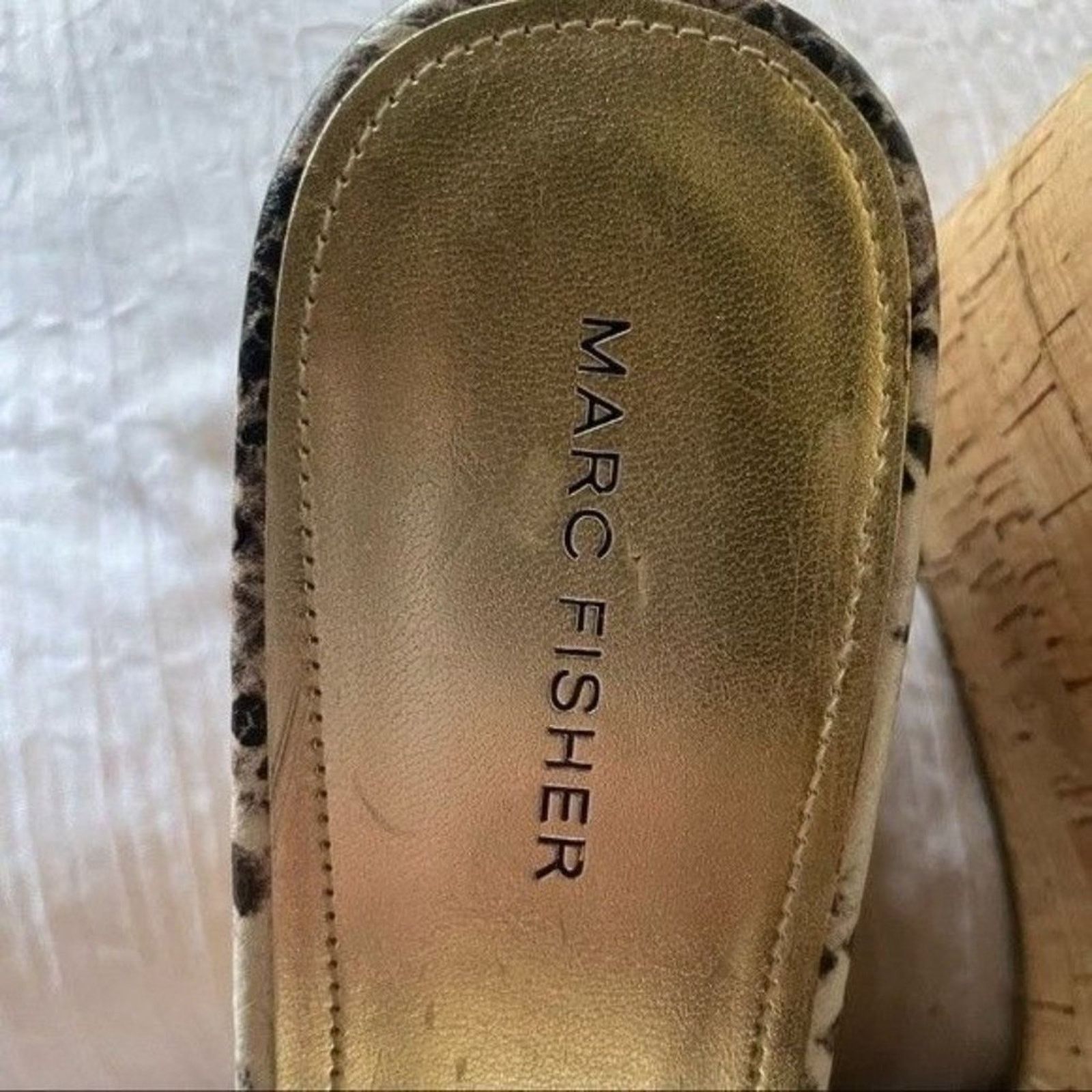 Marc Fisher Marc Fisher Womens Sandal Snakeskin Cork 9.5 Size US 9.5 / IT 39.5 - 4 Thumbnail