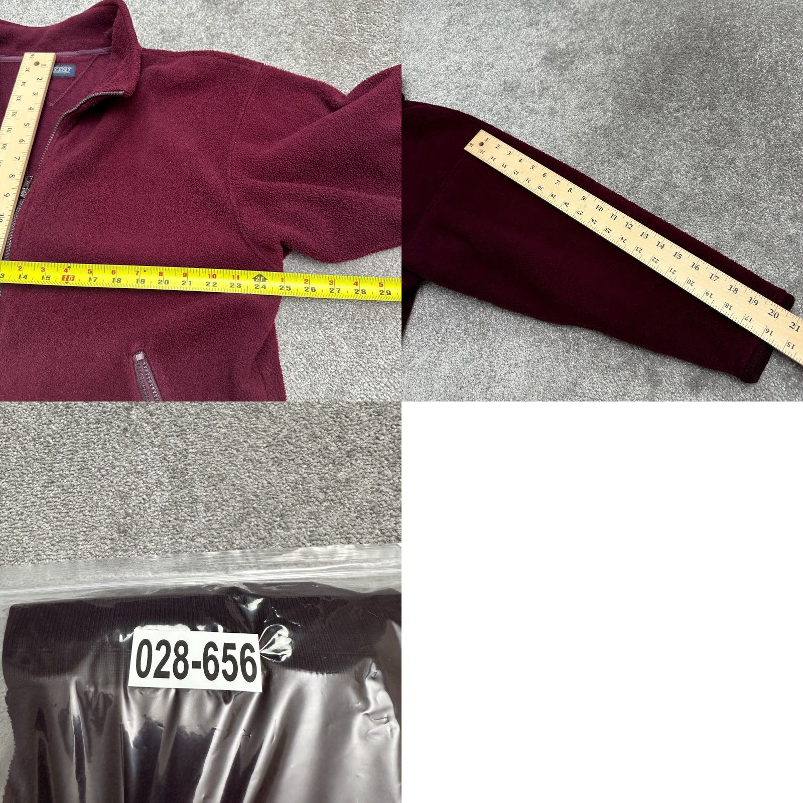 Lands' End Lands' End Fleece Jacket Womens 2X Dark Red Gray Full Zip Pocket Outdoor Hiking Jacket 2X Red Gray Fleece Zip Size XXL / US 16-18 / IT 52-54 - 8 Thumbnail