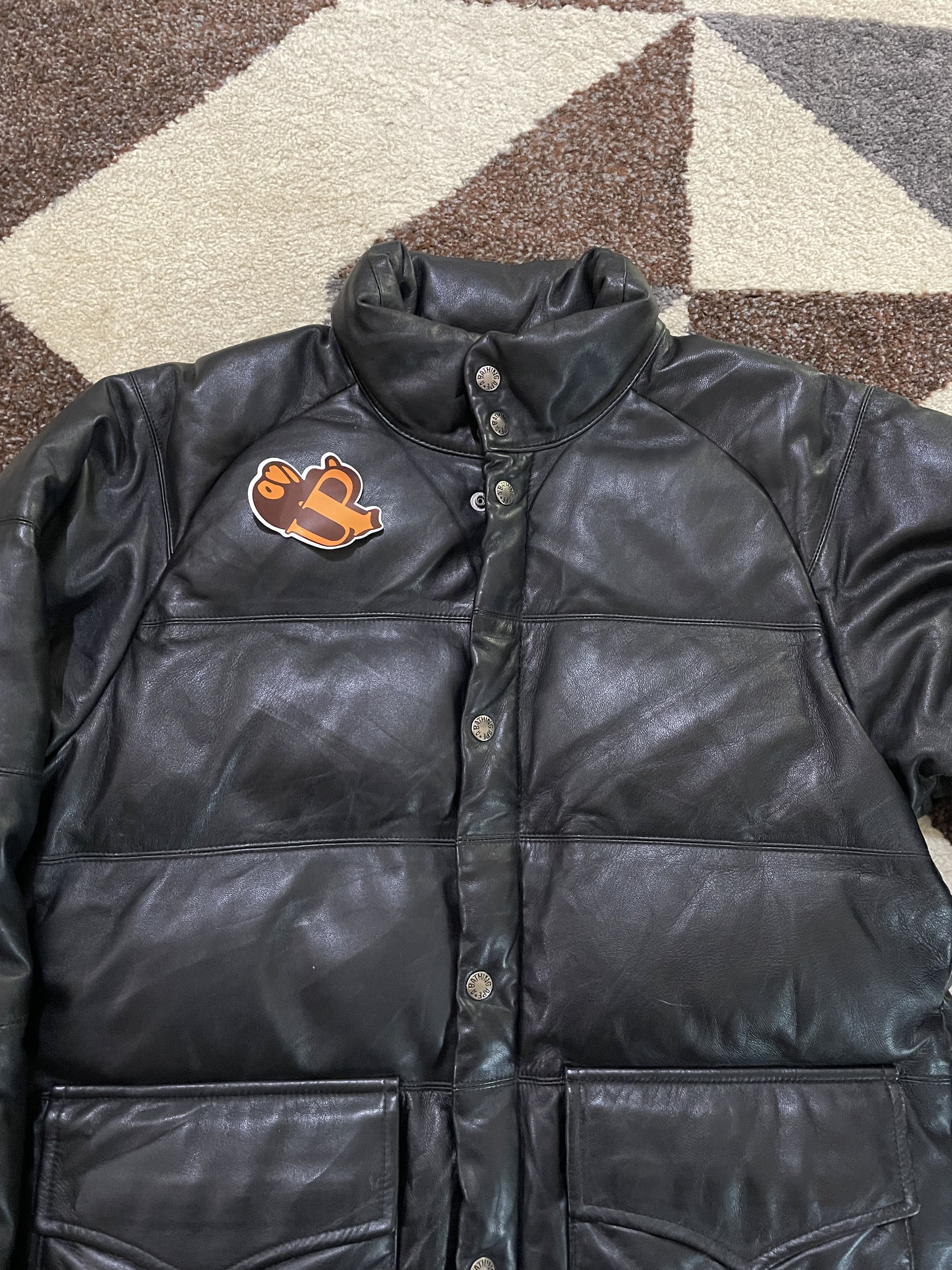 Bape 00’s Vintage Bape Sheepskin Leather Puffer Down Jacket Size US M / EU 48-50 / 2 - 5 Thumbnail