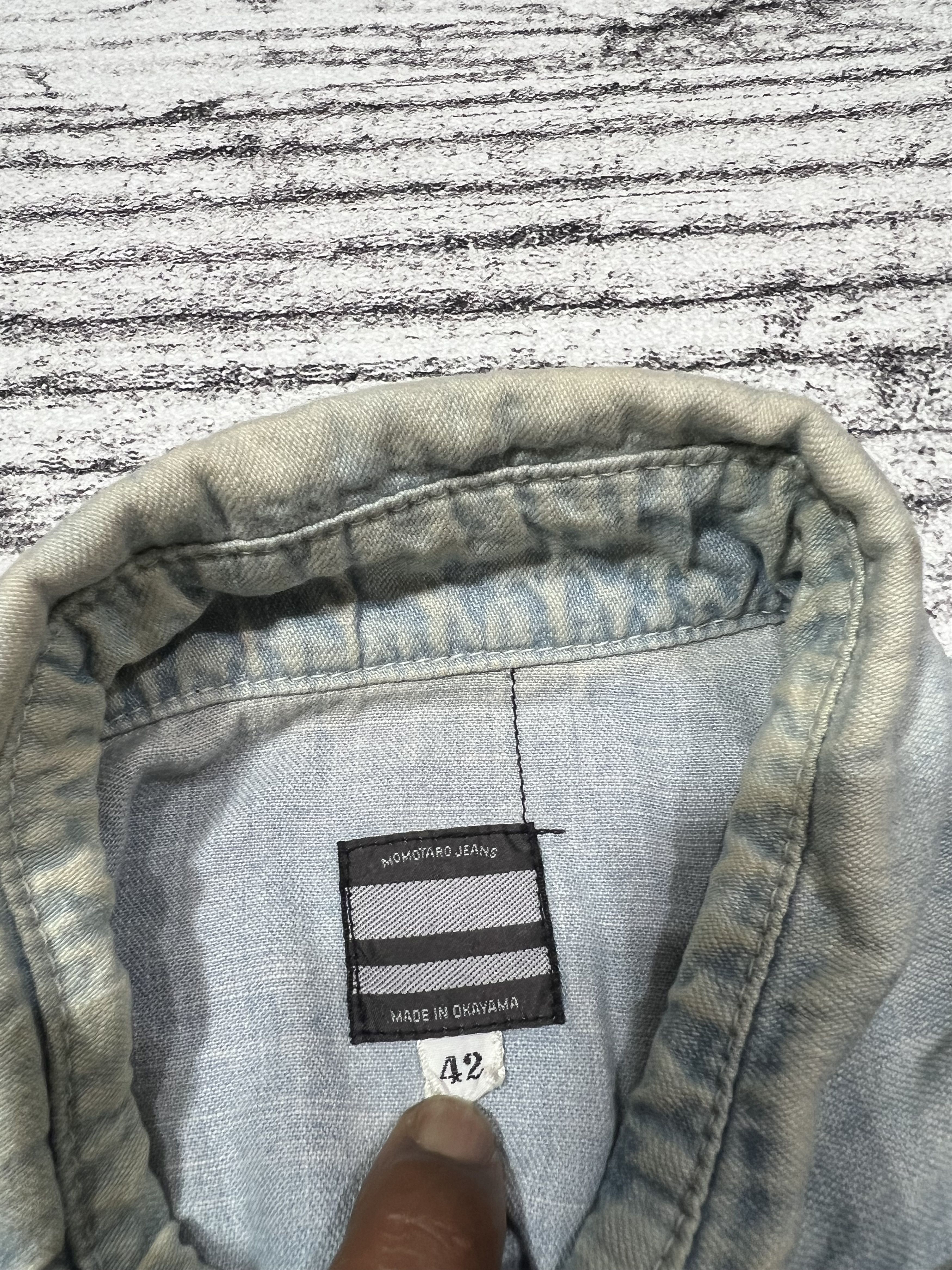 Momotaro Jeans 2000s Momotaro Jeans Pattern Longsleeve Denim Jeans Shirt Size US M / EU 48-50 / 2 - 7 Thumbnail