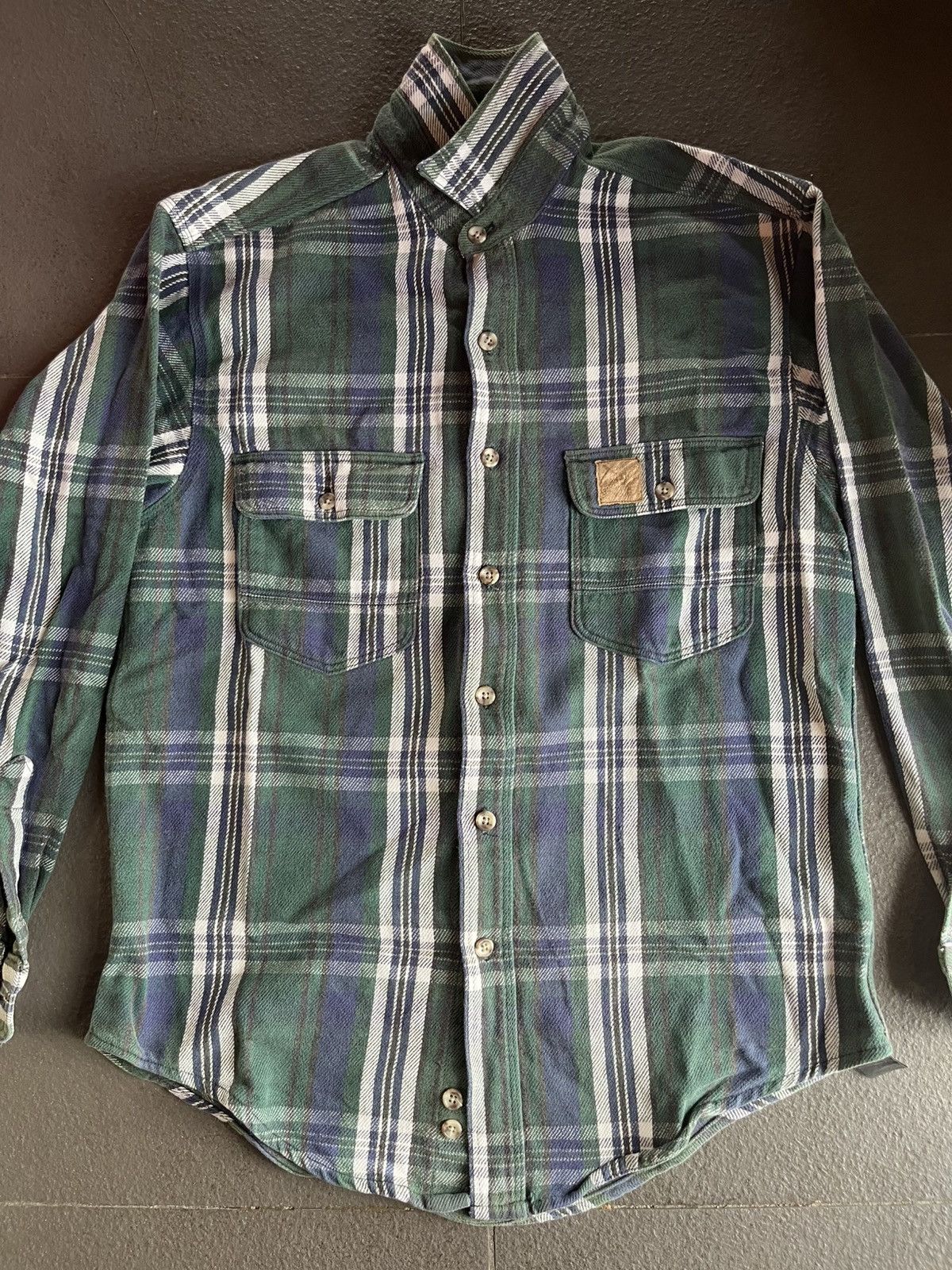 Vintage Vintage 80s Eddie Bauer Plaid Flannel Flap Pocket Lumberjack Size US L / EU 52-54 / 3 - 1 Thumbnail