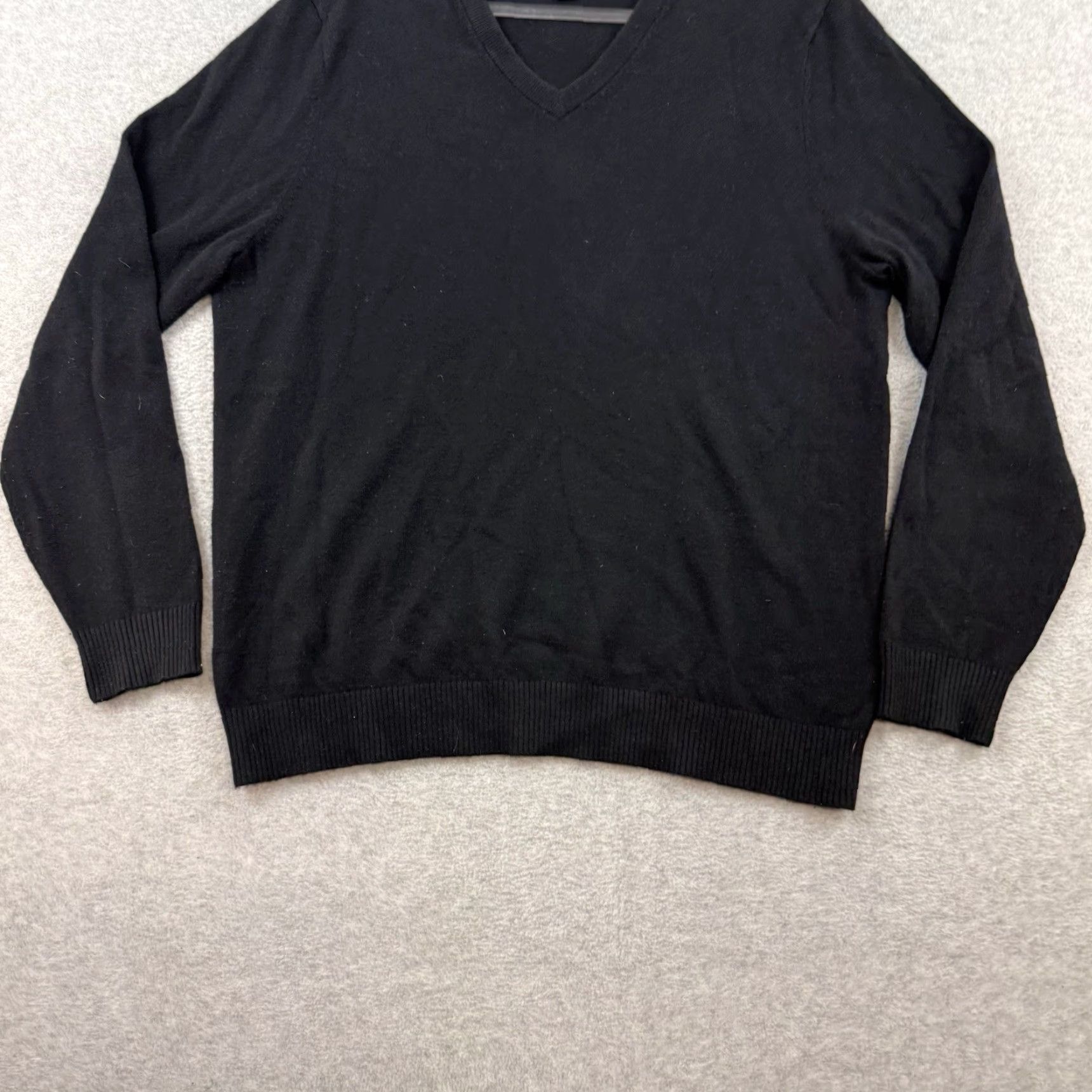 Lands' End Lands' End 100% Cashmere V Neck Sweater Men Large L Black Pullover Knit Size US L / EU 52-54 / 3 - 2 Thumbnail