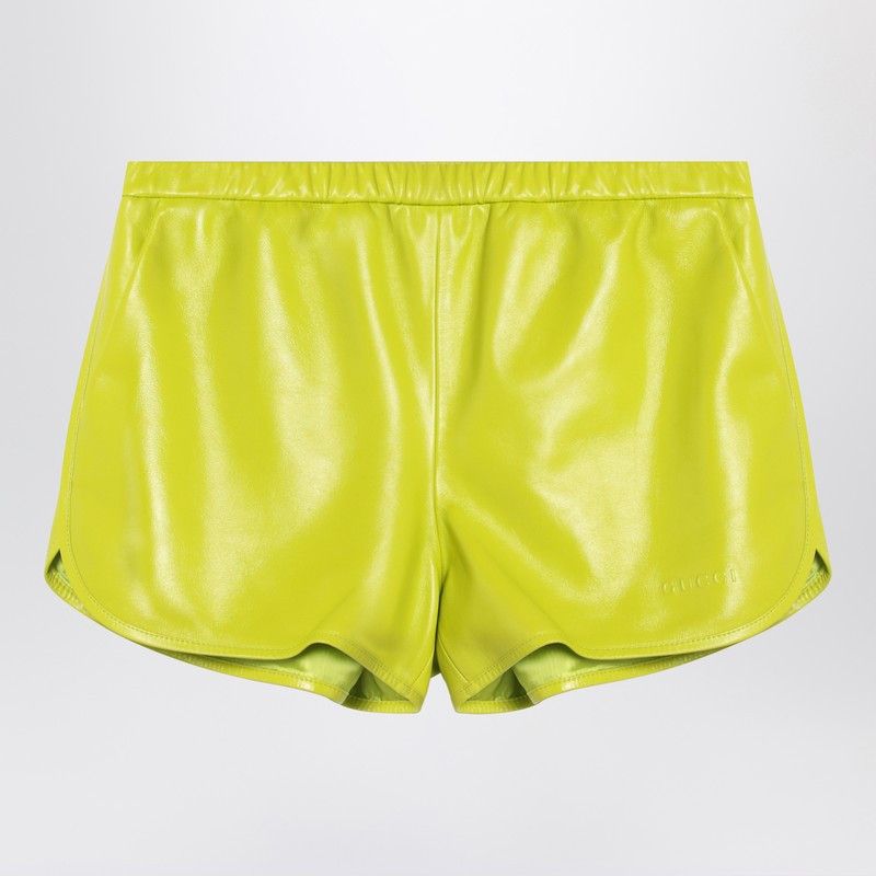 Gucci Gucci Lime Green Shorts In Leather Size 27" / US 4 / IT 40 - 1 Thumbnail