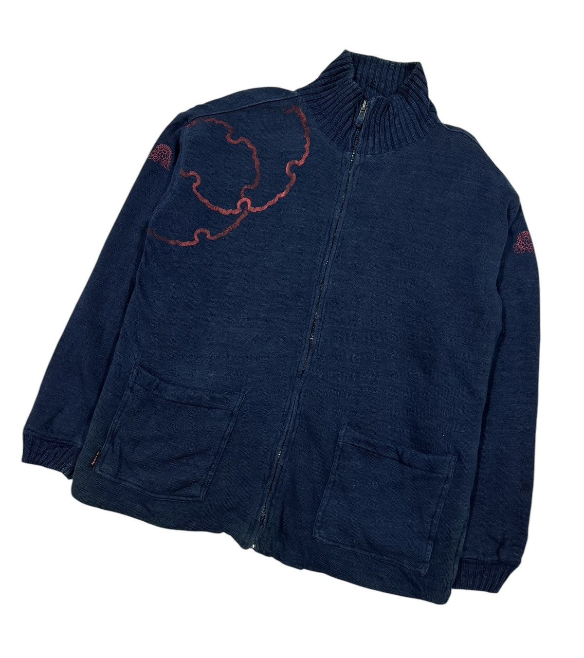 45rpm × Japanese Brand × Vintage Vtg🔥Chikiriya Artist Tatoo Design Artwork Indigo Sweater Size US M / EU 48-50 / 2 - 8 Thumbnail