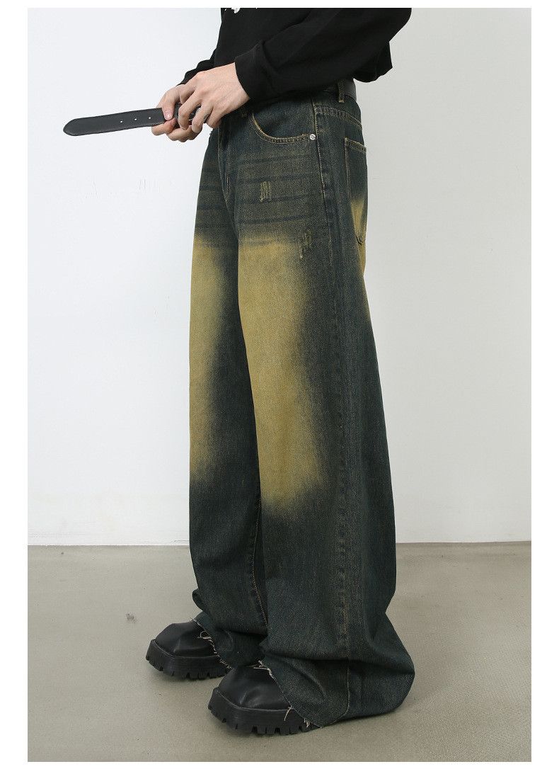 Japanese Brand × Jean Loose distressed retro trendy wide-leg jeans for men Size US 34 / EU 50 - 4 Thumbnail