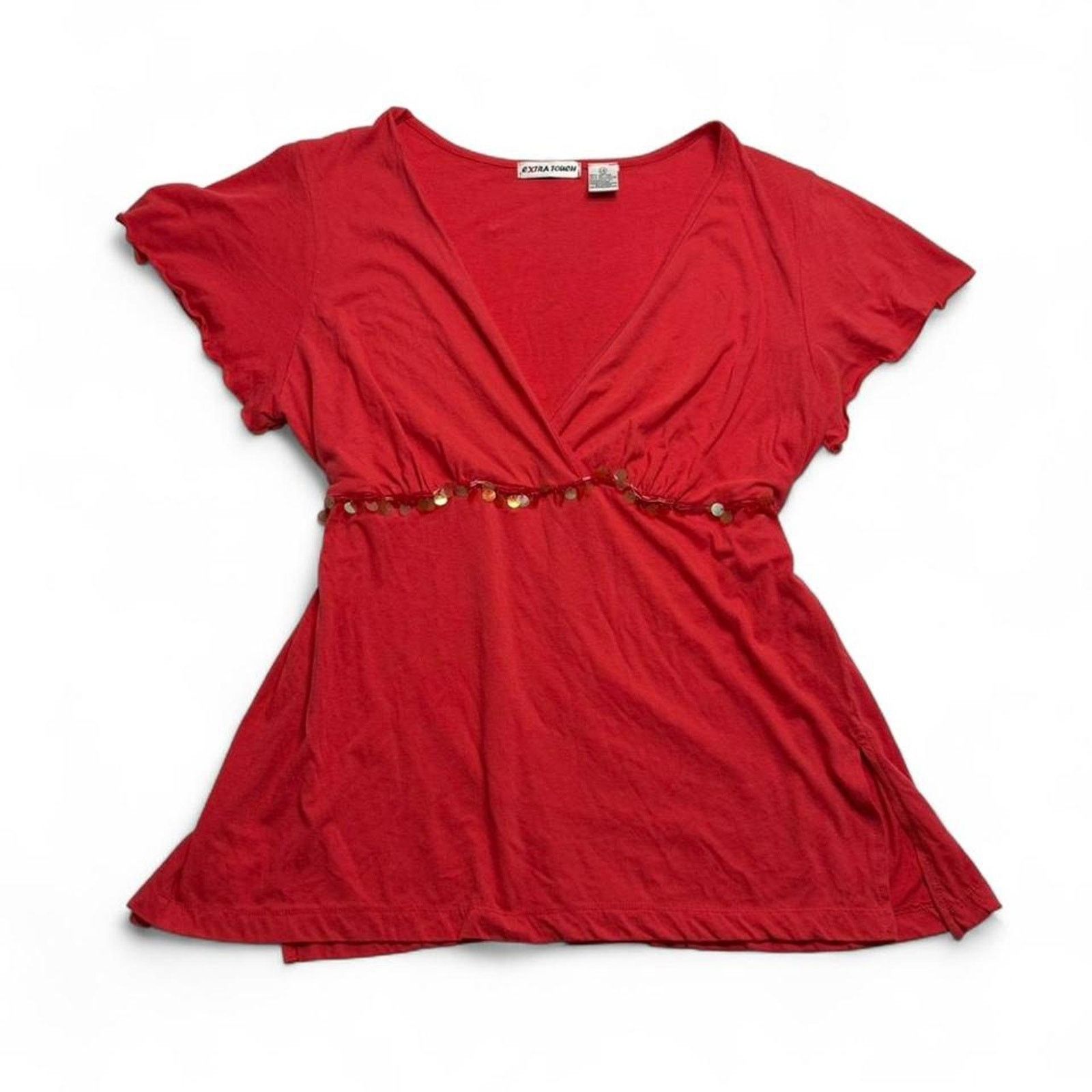 Other Extra Touch Sequin Fairy core Short Sleeve Boho Top size XL Size XL / US 12-14 / IT 48-50 - 5 Thumbnail