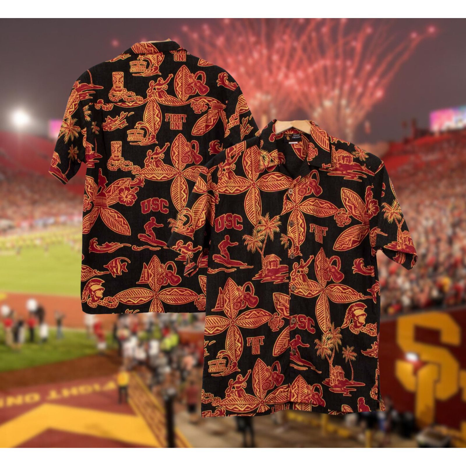 Other USC Team Trojans NCAA Luau Hawaiian Surfing Button Up Sz. M Size US M / EU 48-50 / 2 - 1 Thumbnail