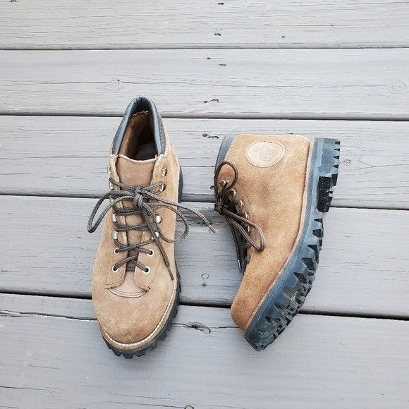 Vintage Vintage 90s y2k Brown Roughout Suede Leather Hiking Boots Size US 7.5 / IT 37.5 - 1 Thumbnail
