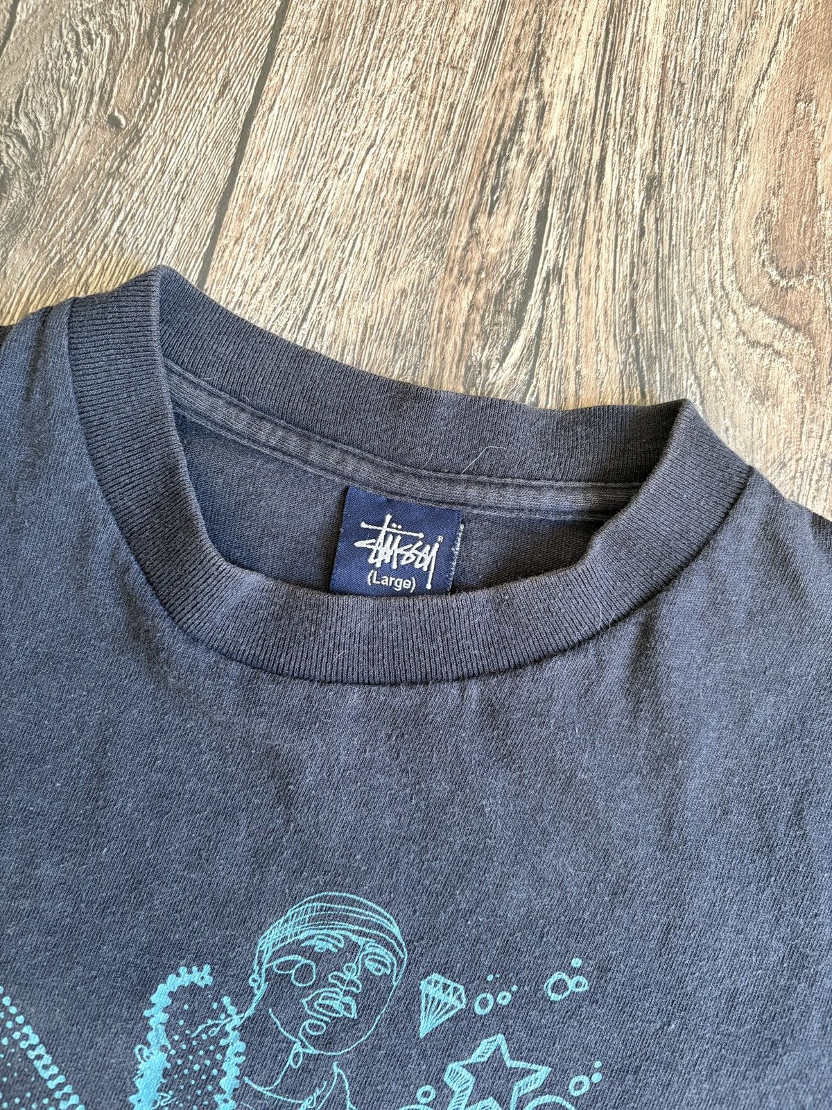 Stussy Vintage 2000s Stussy Graffiti Logo Single Stitch Faded Shirt Size US L / EU 52-54 / 3 - 6 Thumbnail