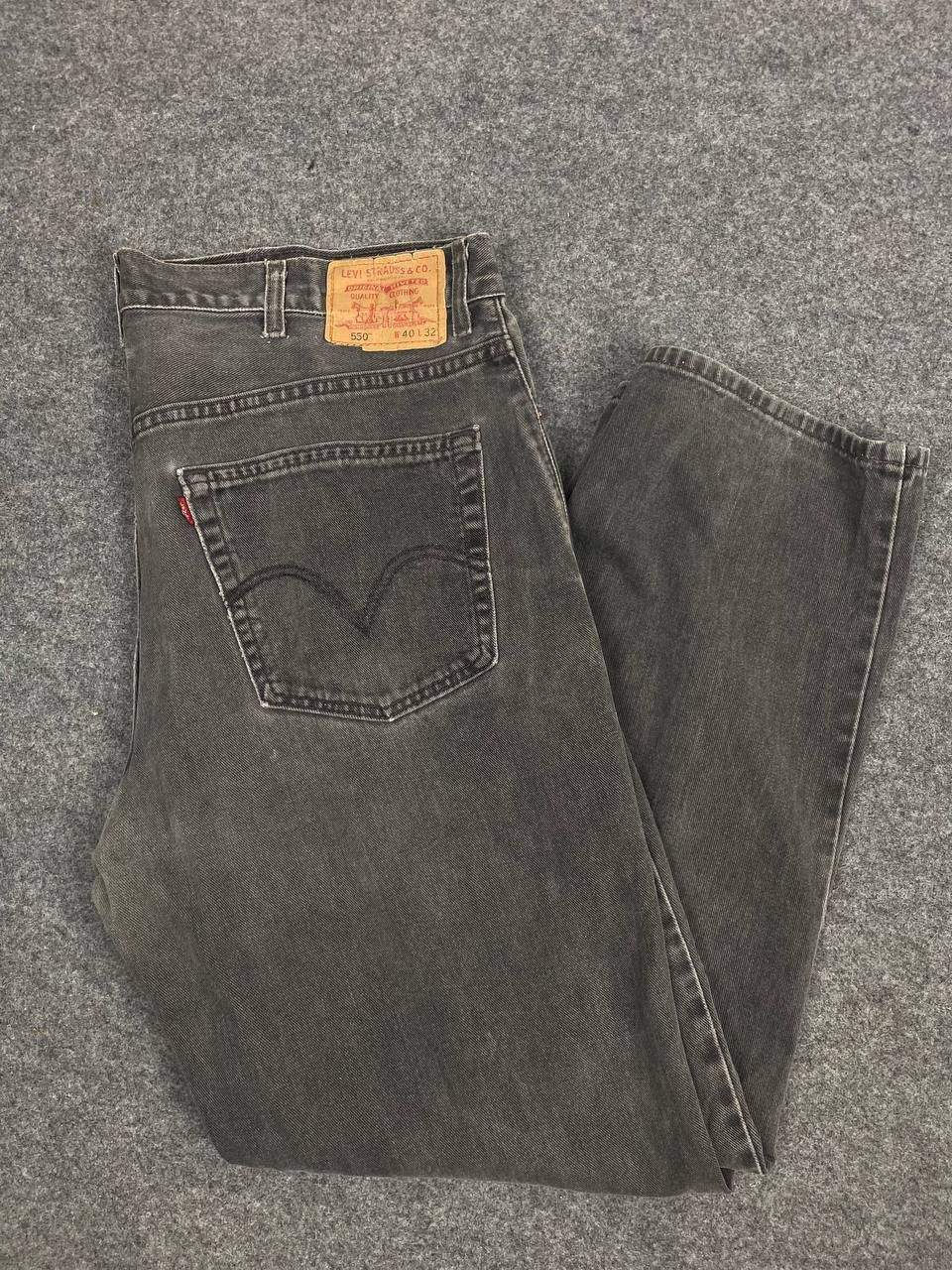 Levi's vintage levis 550 faded black relaxed fit distressed denim Size US 40 / EU 56 - 2 Thumbnail