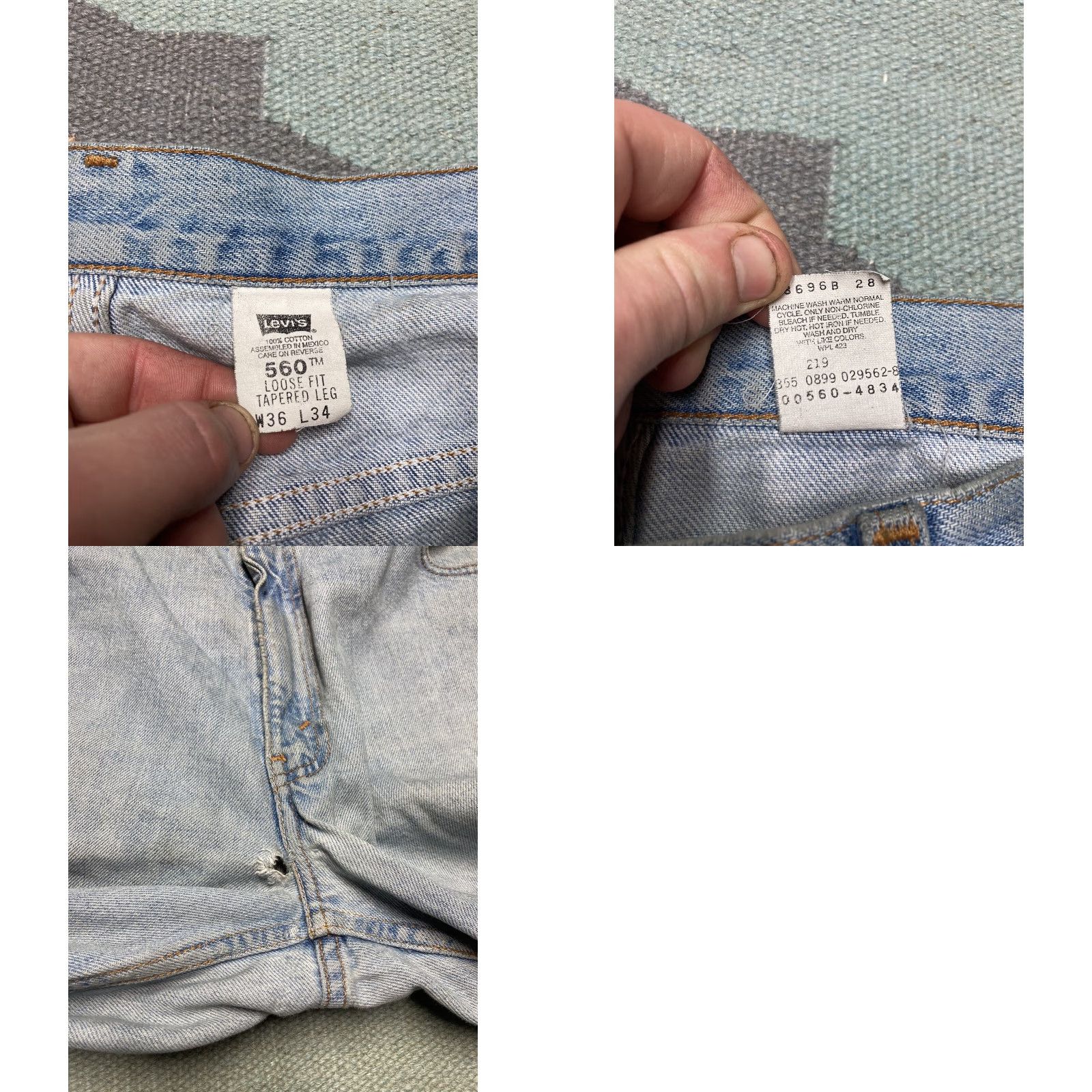 Levi's VINTAGE Levi’s Jeans 560 34x34 Tapered Loose Baggy 90s y2k skater faded grunge Mens Blue jeans Size US 34 / EU 50 - 10 Thumbnail