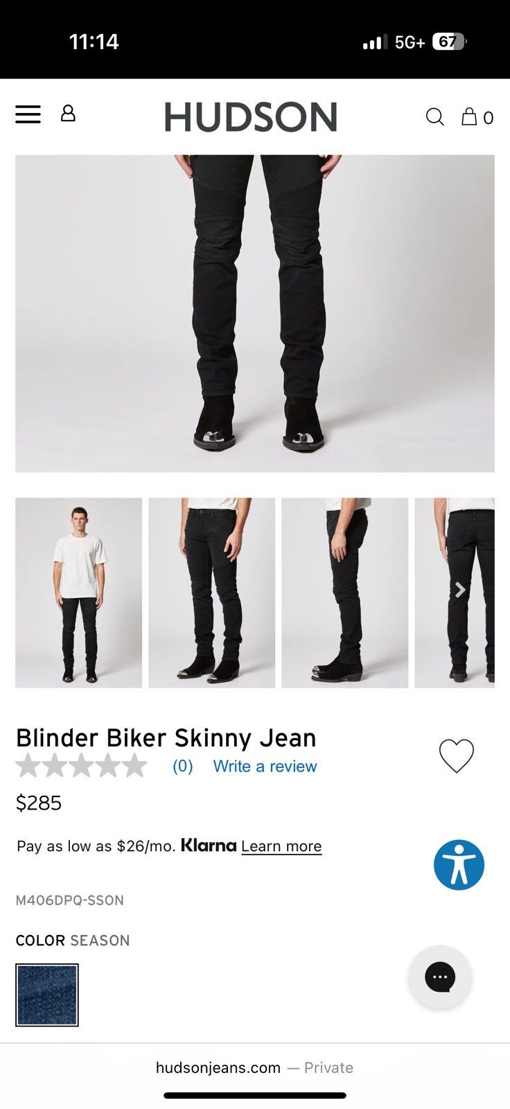 Hudson Blinder Biker Jeans Size US 28 / EU 44 - 5 Thumbnail