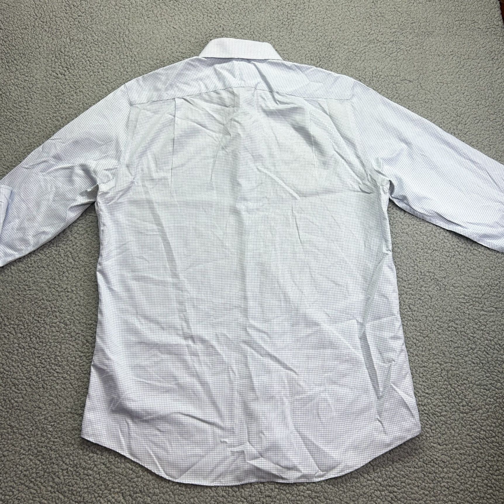 Charles Tyrwhitt Charles Tyrwhitt Shirt Men's 17 White Dress Check Non Iron Slim Fit Button Down Size 46R - 2 Thumbnail