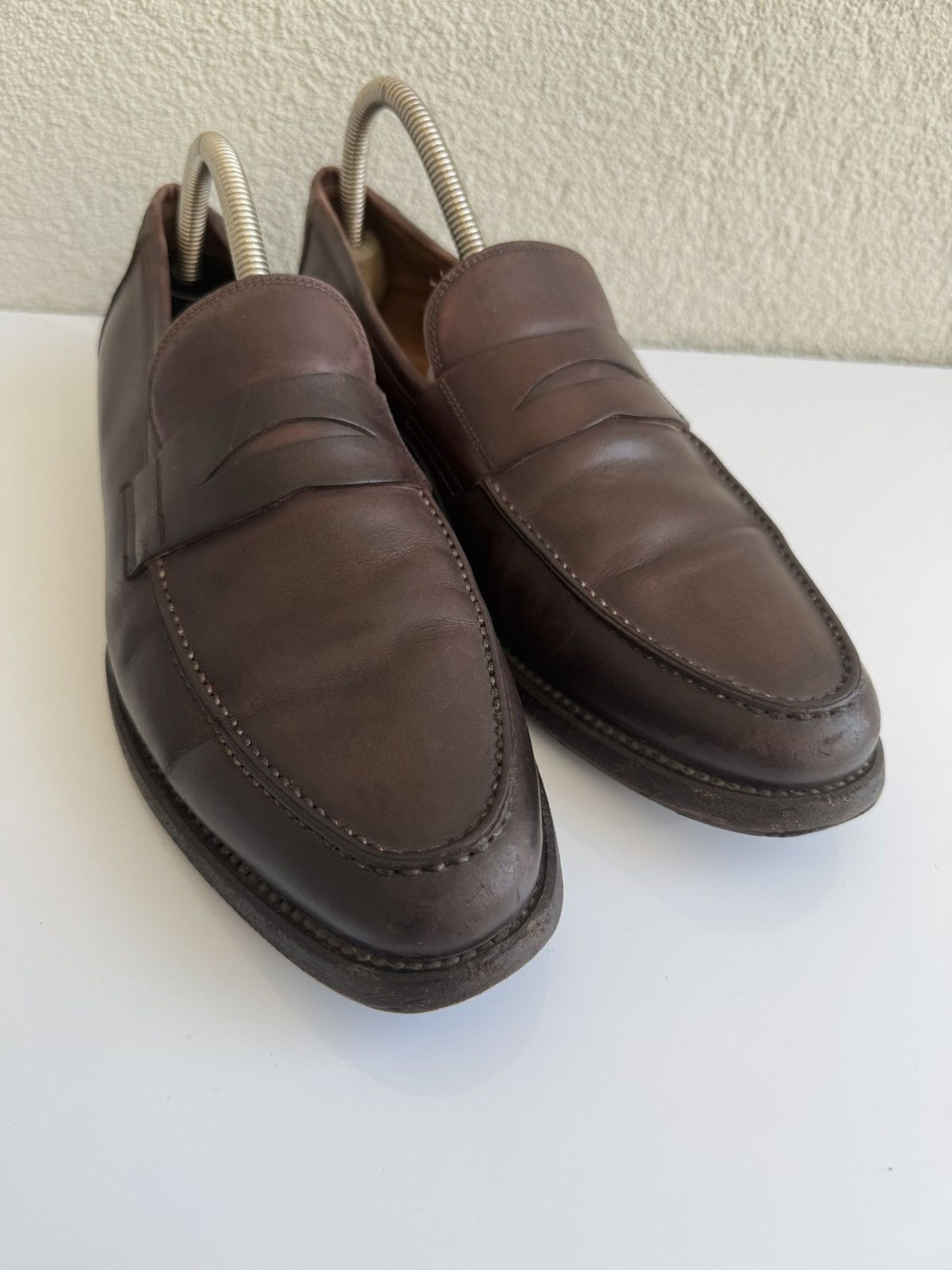 Vintage Brown Leather Penny Loafers Classic Slip On Italy Size US 9 / EU 42 - 8 Thumbnail