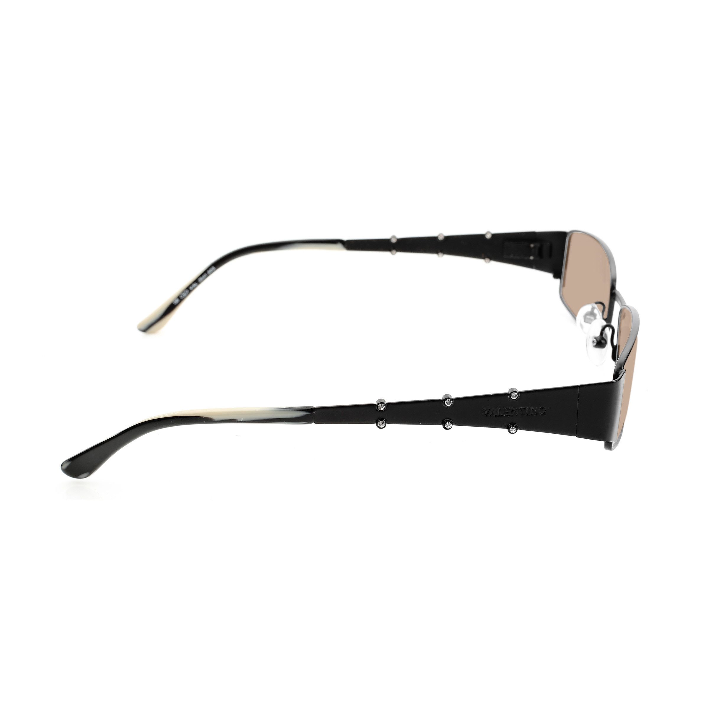 Valentino Valentino '90s Black & White Crystals Metal Sunglasses Size ONE SIZE - 1 Thumbnail