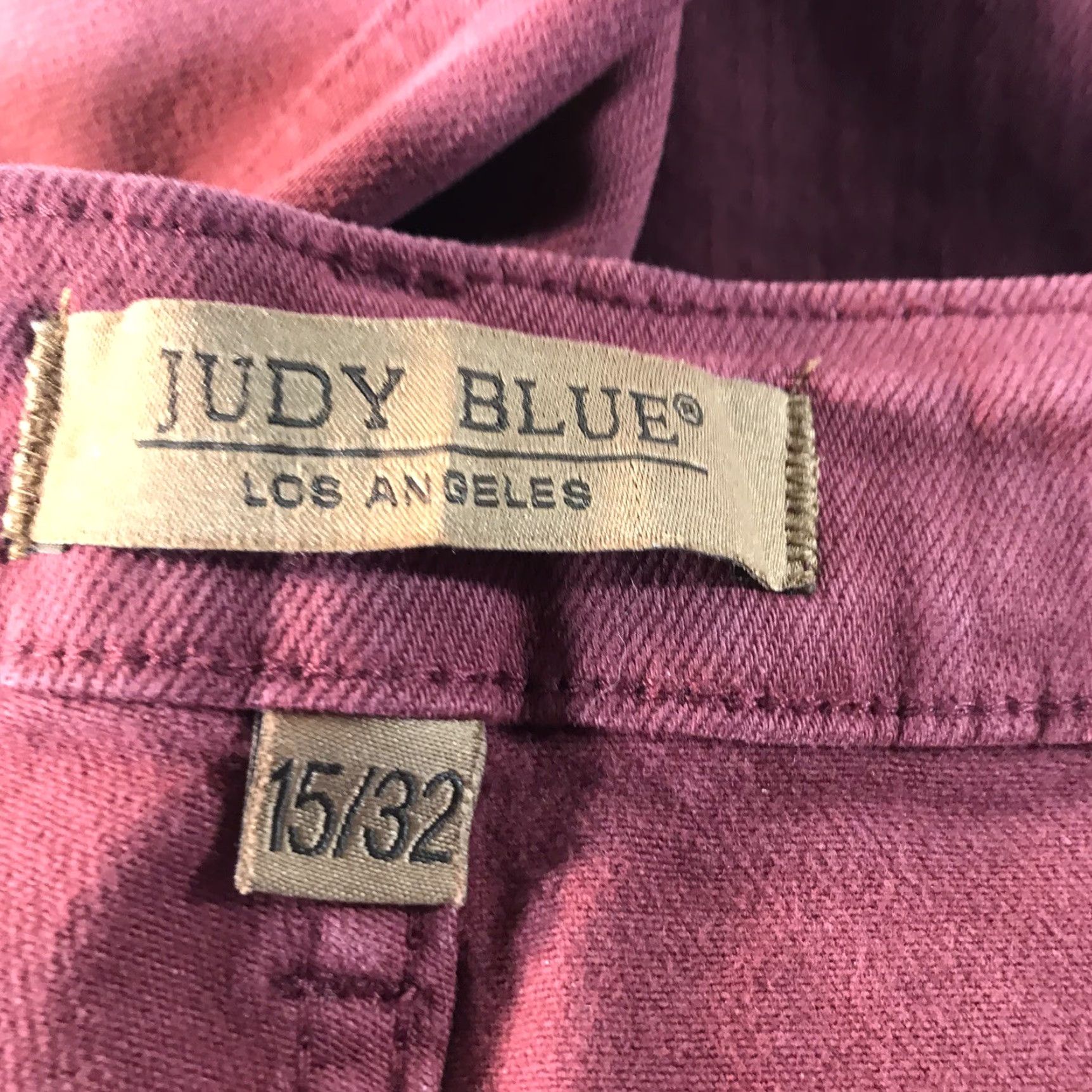 Vintage VINTAGE Judy Blue Flared Jeans Womens Size 15/32 High Waist Burgundy Cotton Stretch Size 36" / US 14 / IT 50 - 4 Thumbnail