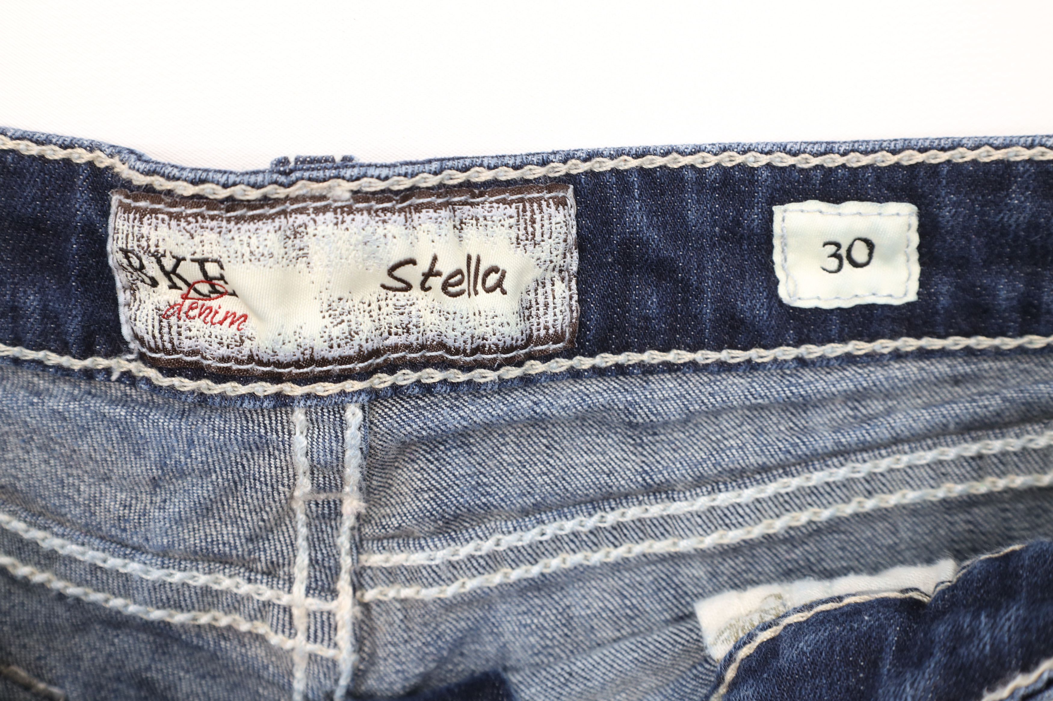 Vintage Buckle BKE Stitch Stella Stretch Denim Jean Shorts Jorts Size 30" / US 8 / IT 44 - 5 Thumbnail