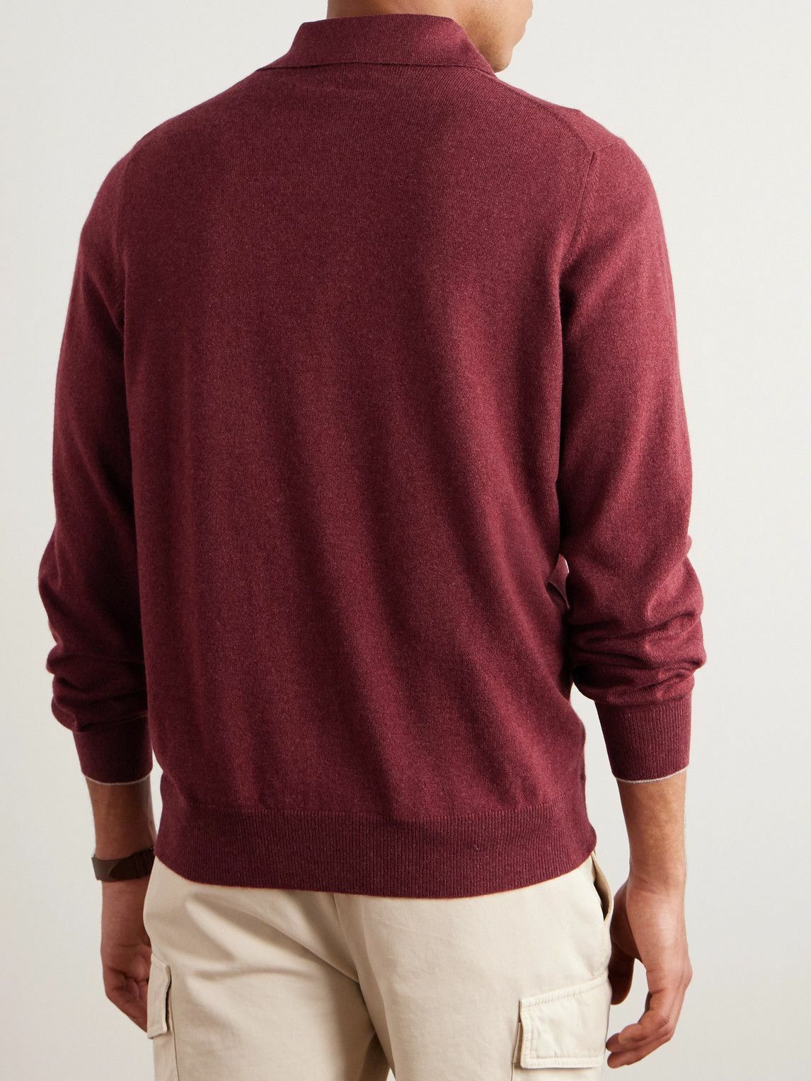 Brunello Cucinelli o1w1db10225 Cashmere Polo Shirt in Dark Red Size US S / EU 44-46 / 1 - 4 Thumbnail