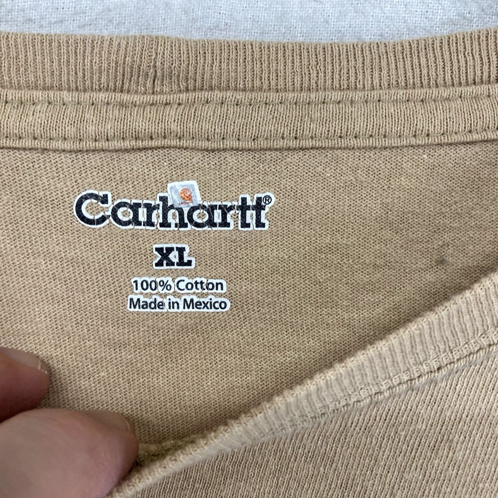 Carhartt Carhartt Shirt Mens XL Long Sleeve T-Shirt All Cotton Brown Logo 2010s Outdoor Classic Lightweight Pockets Regular Mens Size US XL / EU 56 / 4 - 3 Thumbnail