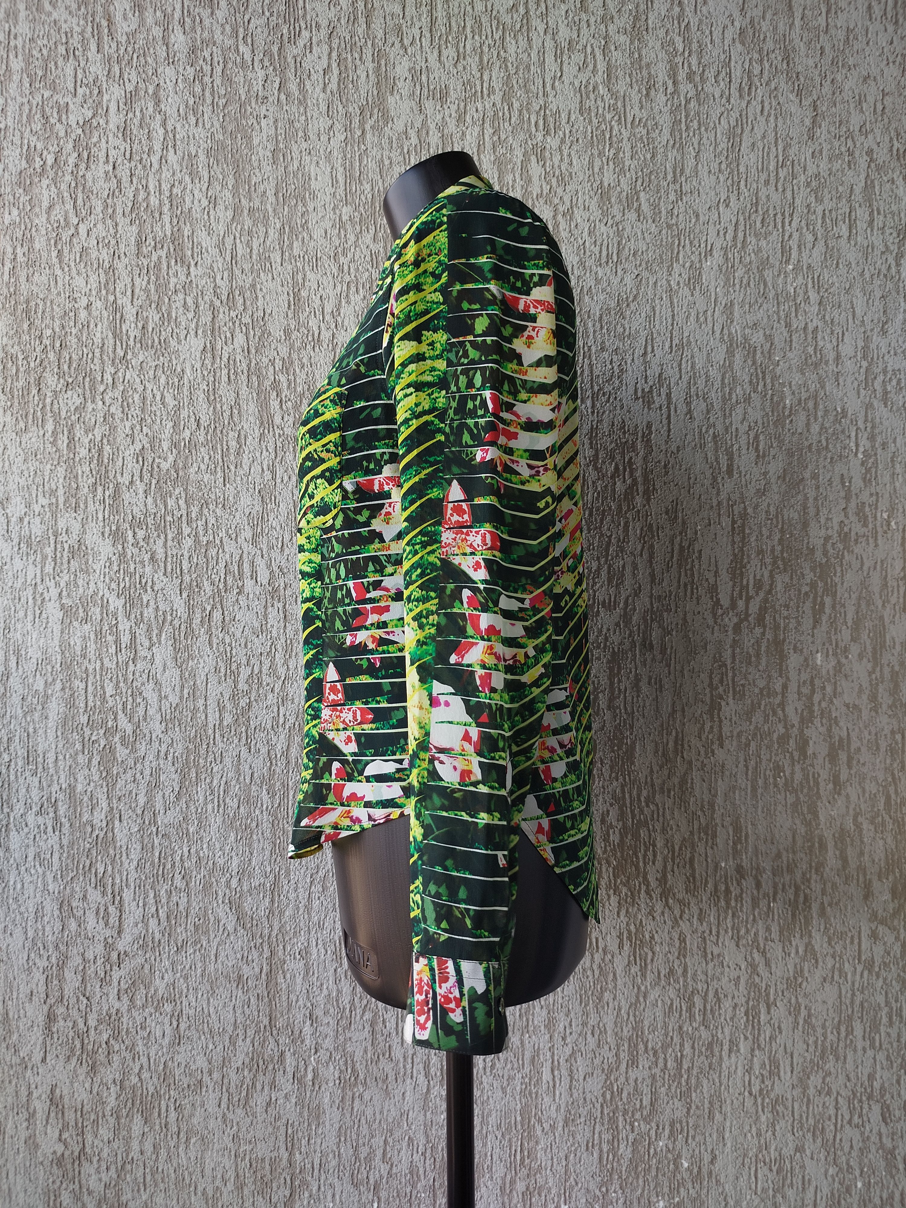 Kenzo Blouse Long Sleeve Tropical Floral 100% Silk Size 34/XS Size XS / US 0-2 / IT 36-38 - 8 Thumbnail
