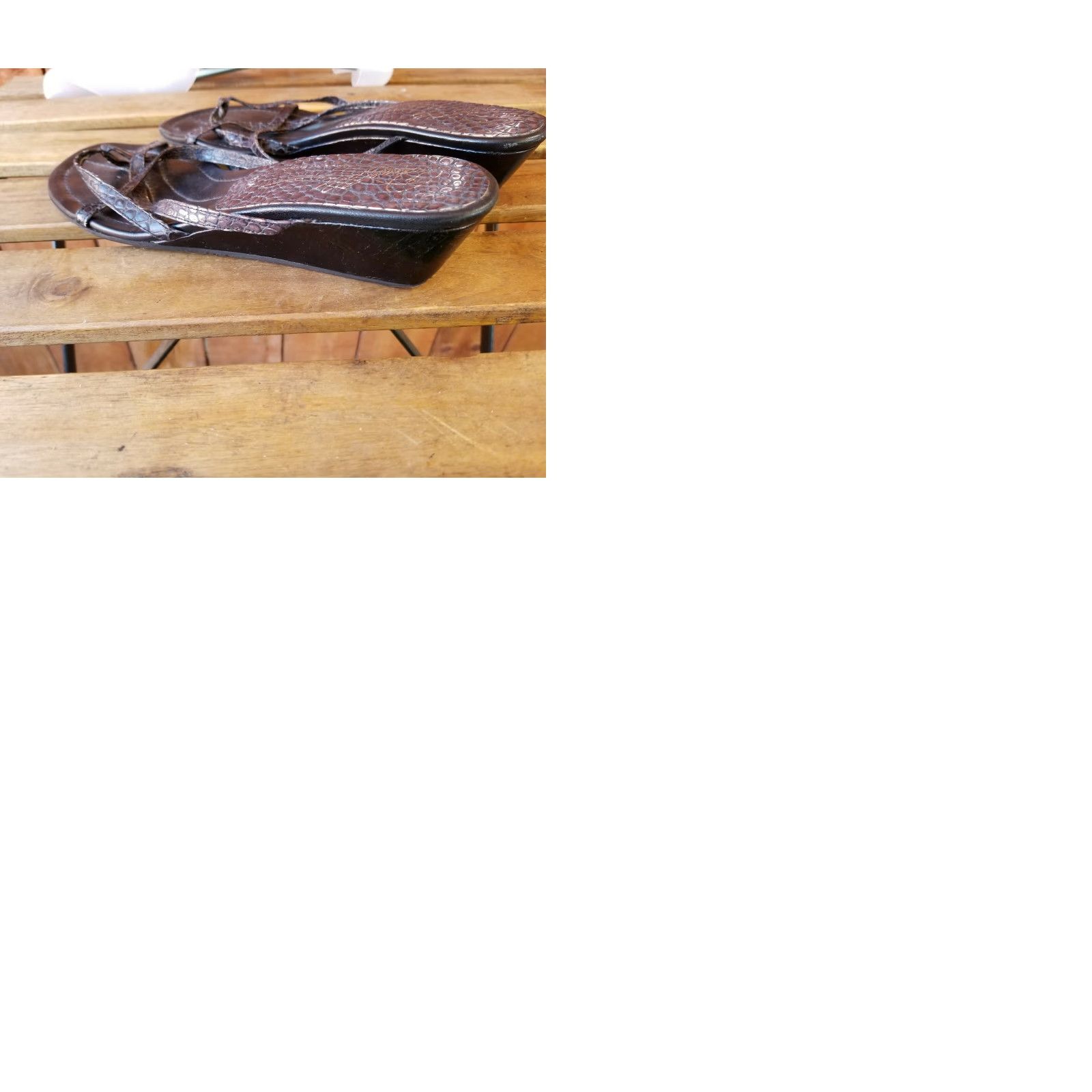 Donald Pliner VINTAGE Donald J. Pliner Womens Platform Slide Sandal 8.5 M Brown Farro Size US 9 / IT 39 - 9 Thumbnail