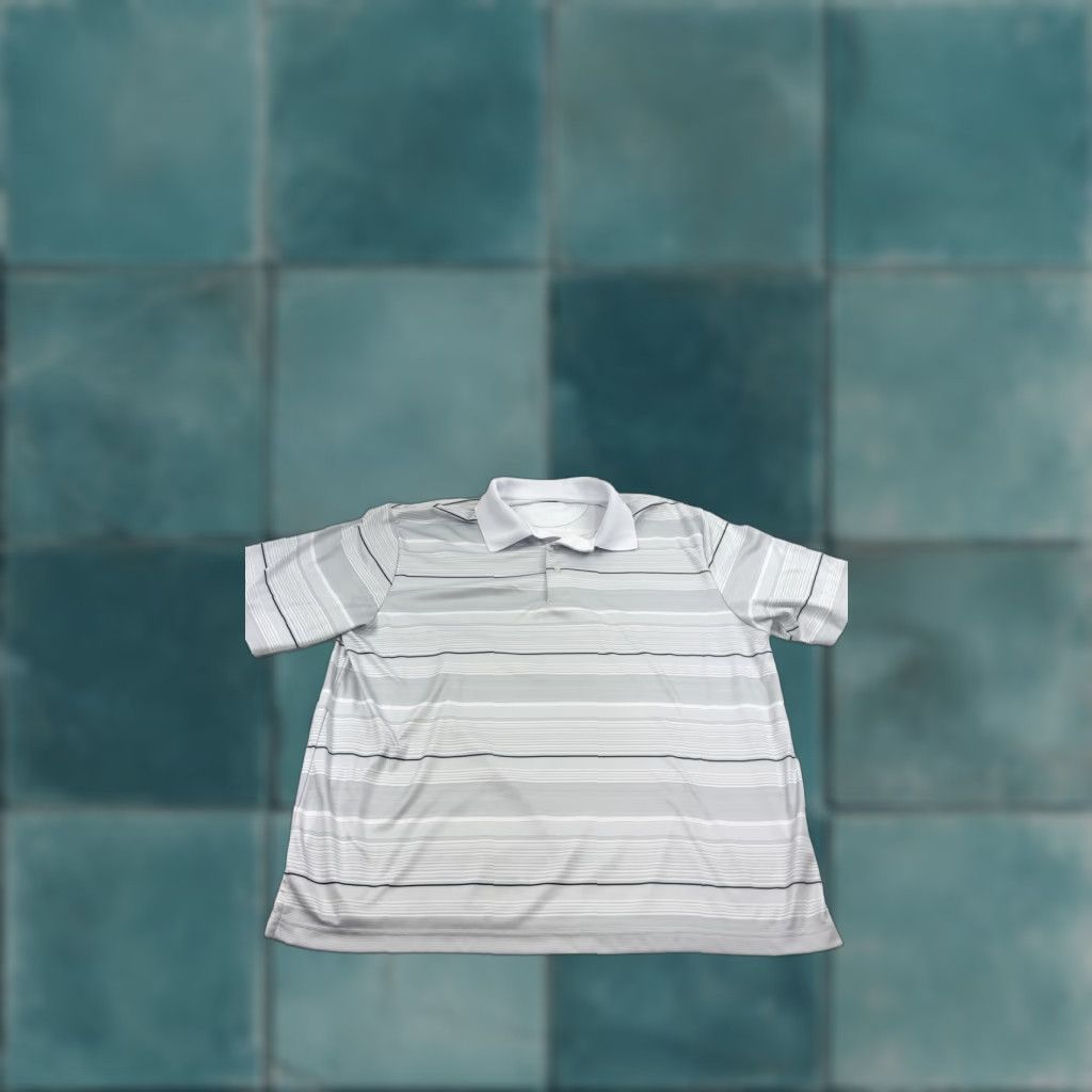 Hogan Ben Hogan Polo Shirt Mens 2XL Gray White Striped Performance Golf Lightweight Size US XXL / EU 58 / 5 - 1 Thumbnail