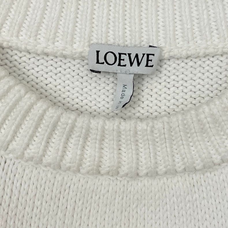 Loewe LOEWE White fleece colored logo round neck knit sweater Size M / US 6-8 / IT 42-44 - 5 Thumbnail