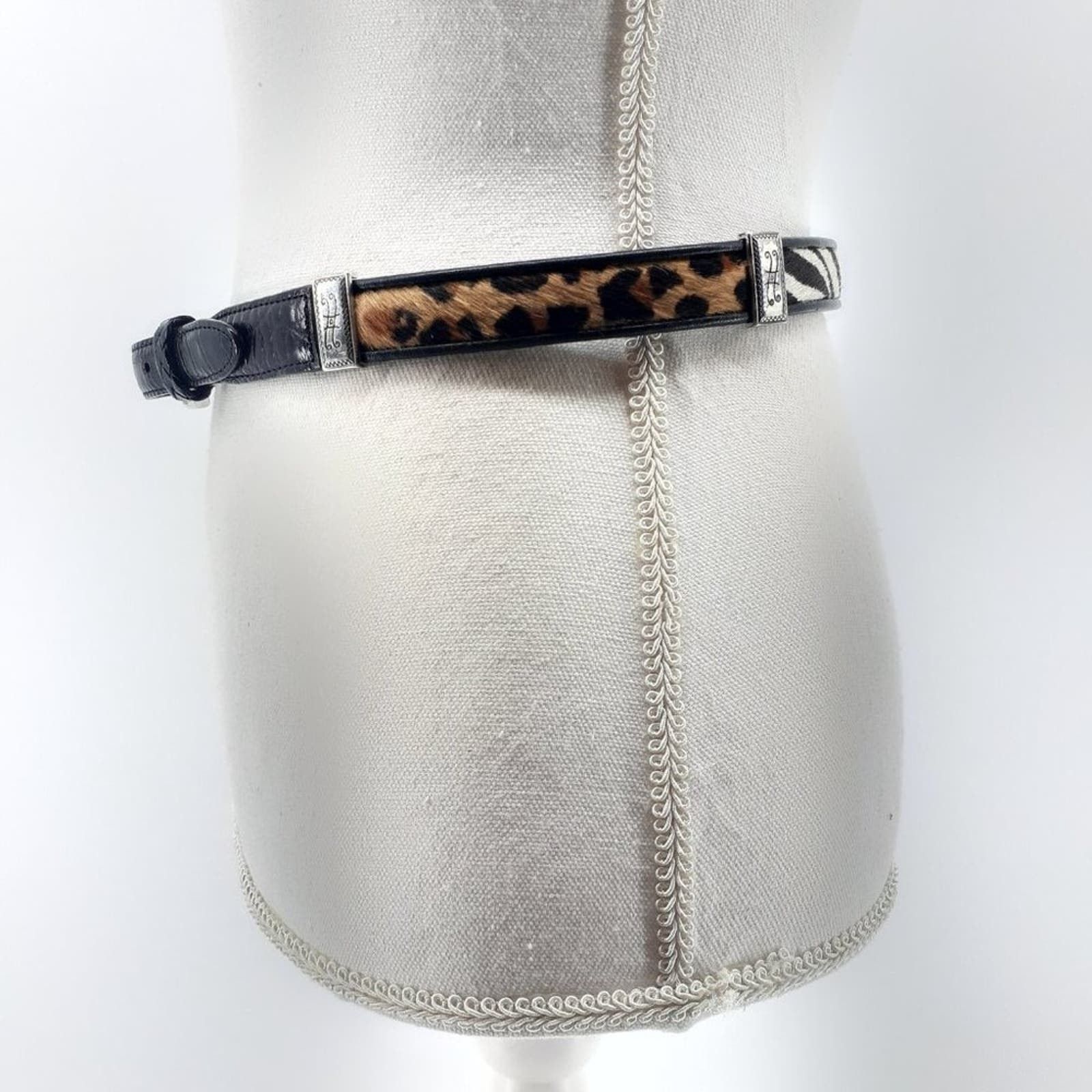 Brighton Vintage Brighton Belt Calf Hair Fur Zebra leopard Croc M Size ONE SIZE - 12 Thumbnail