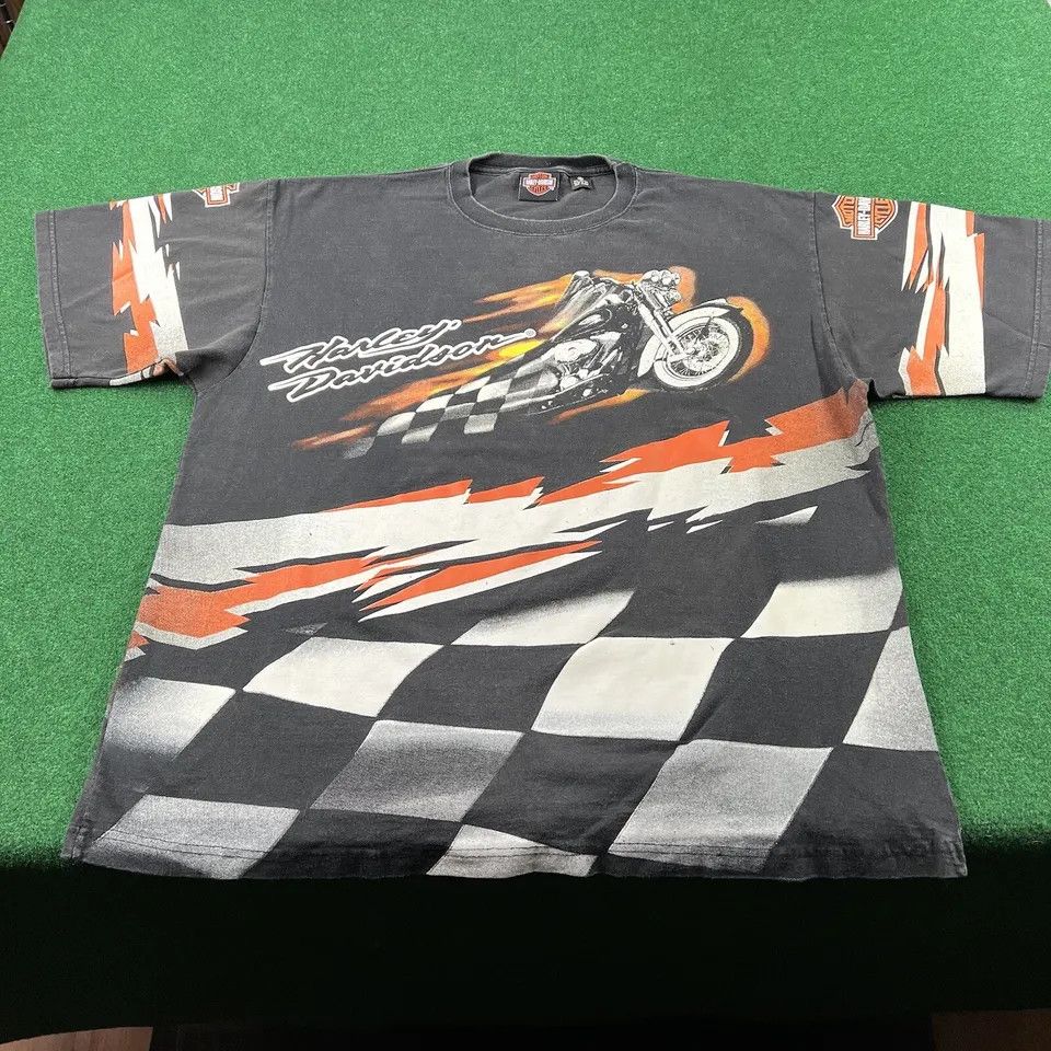 ORIGINAL VINTAGE HARLEY DAVIDSON Racing Flames Shield