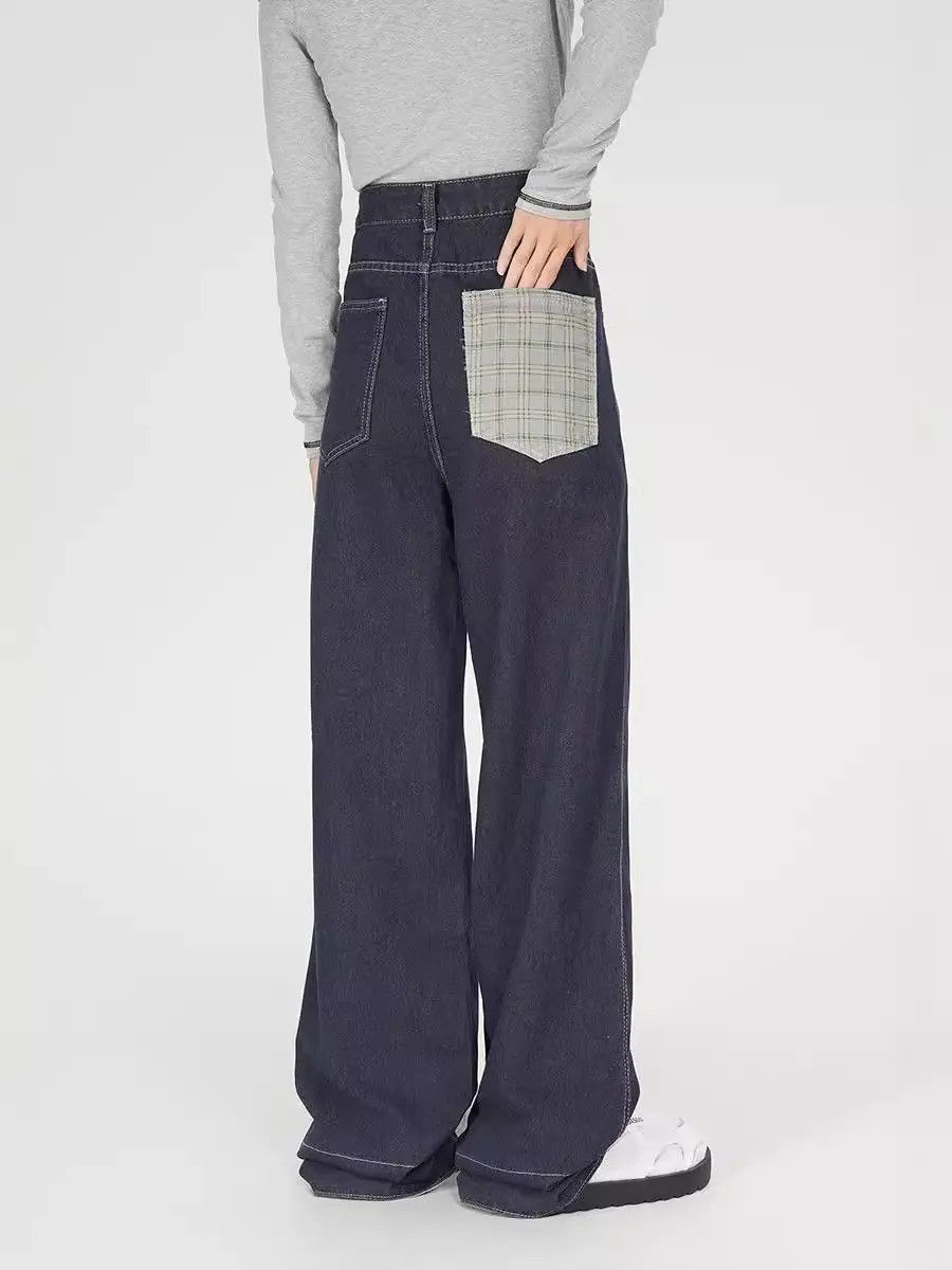 Japanese Brand × Jean Retro loose checkered patchwork jeans Size US 32 / EU 48 - 5 Thumbnail