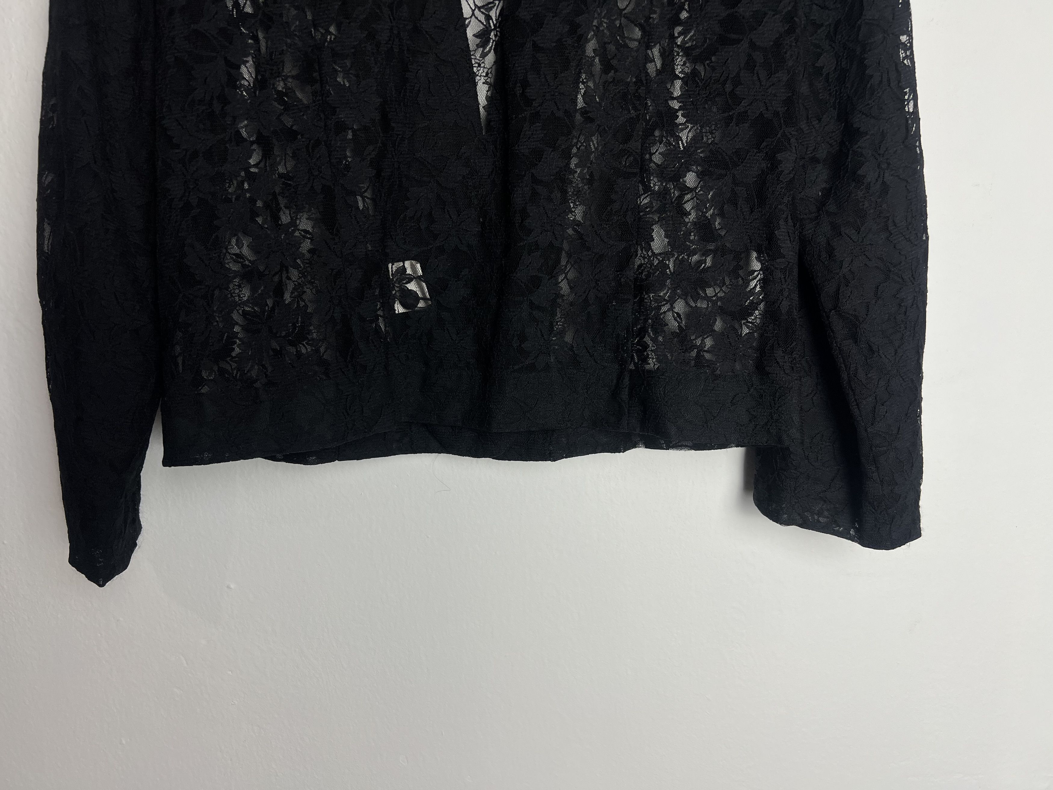 Japanese Brand Vintage Japan Black Lace Blazer Jacket Size M / US 6-8 / IT 42-44 - 8 Thumbnail