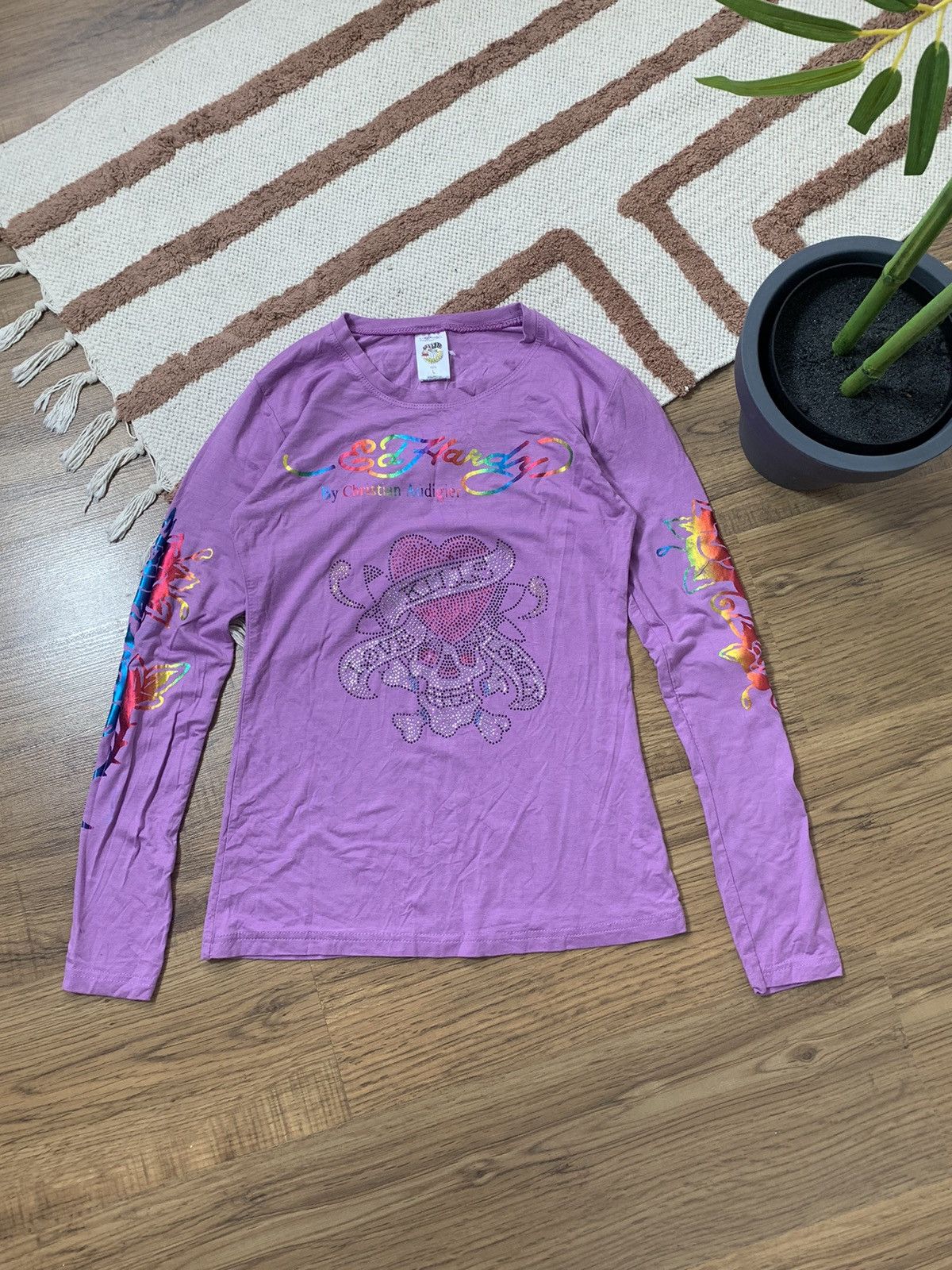 Christian Audigier VINTAGE ED HARDY BY CHRISTIAN AUDIGIER LGBT STYLE LONGSLEEVE Size L / US 10 / IT 46 - 1 Thumbnail