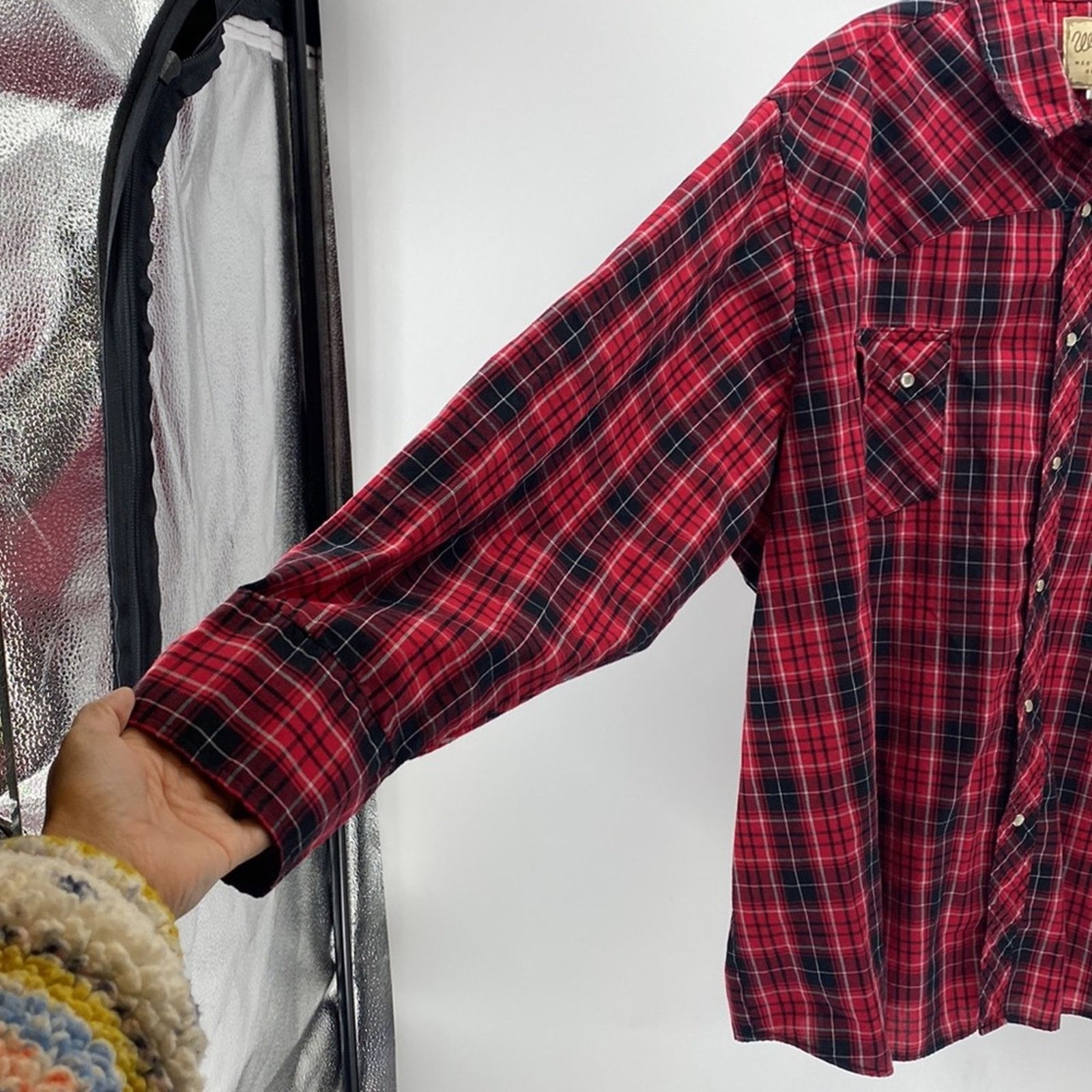 Wrangler Wrangler red plaid snap buttons western button down sz 3XL Size US XXL / EU 58 / 5 - 6 Thumbnail