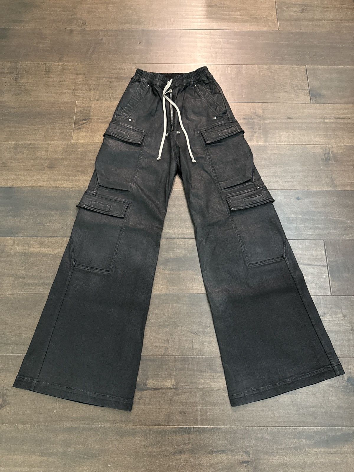 Rick owens waxed double cargo jumbo belas