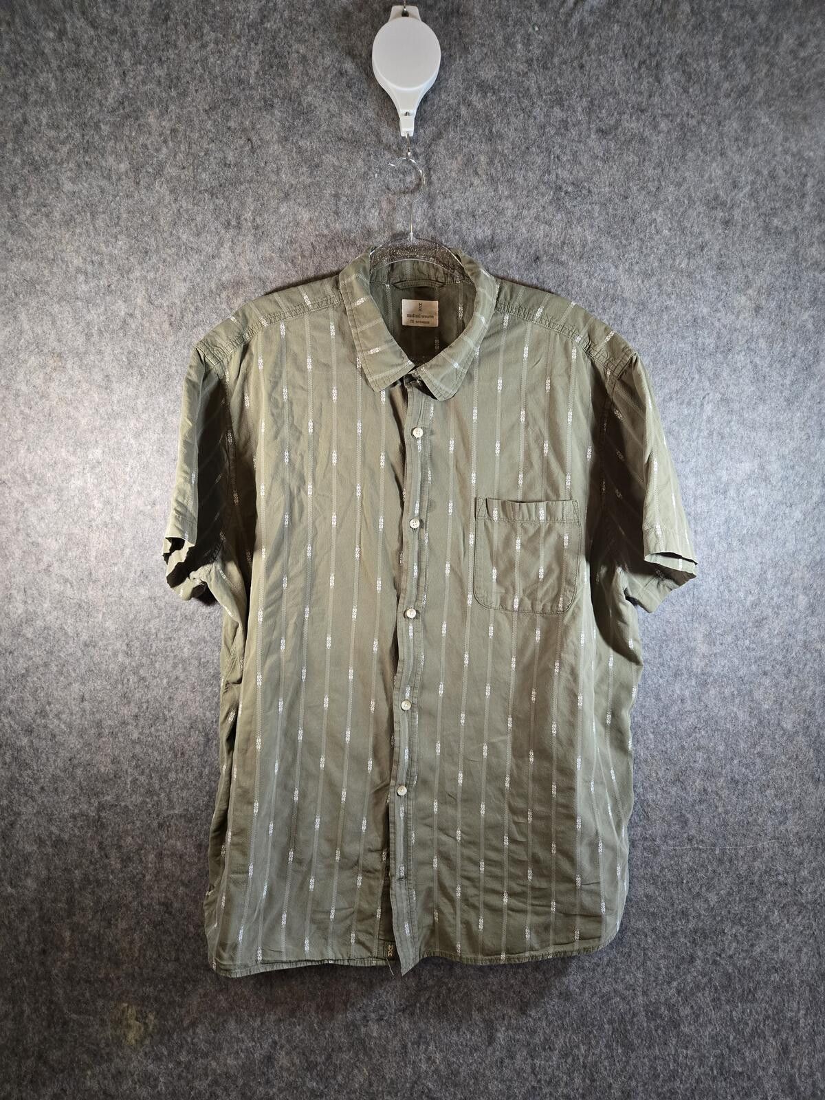 Other Olive 100% Cotton 2XL Stripe Button Down Shirt Boho Size US XXL / EU 58 / 5 - 2 Thumbnail