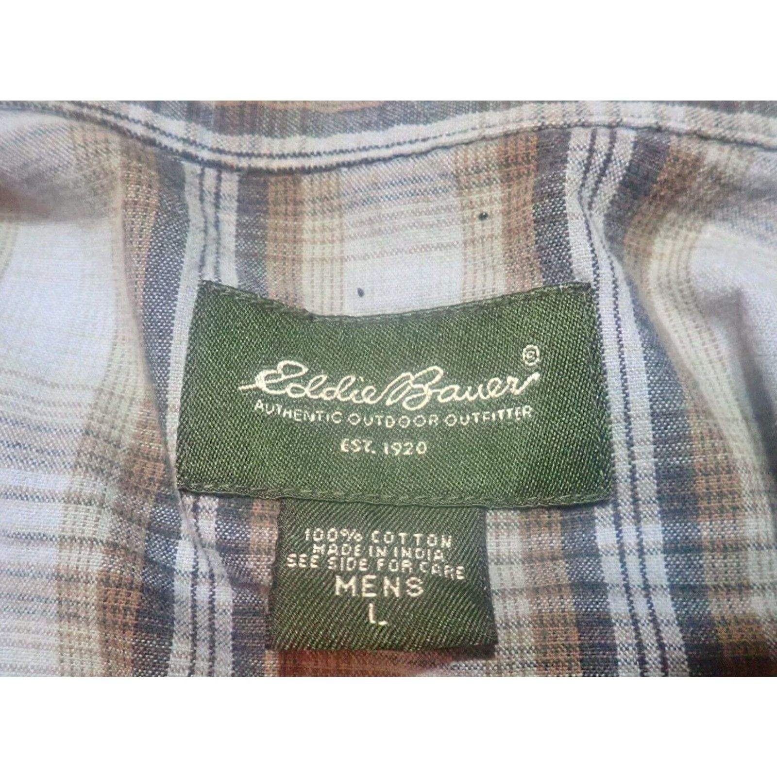 Eddie Bauer VINTAGE Eddie Bauer Men's Long Sleeve Western Plaid Shirt Size Large Cotton Flannel Pearl Snaps 90s Theme Mens Size US L / EU 52-54 / 3 - 5 Thumbnail