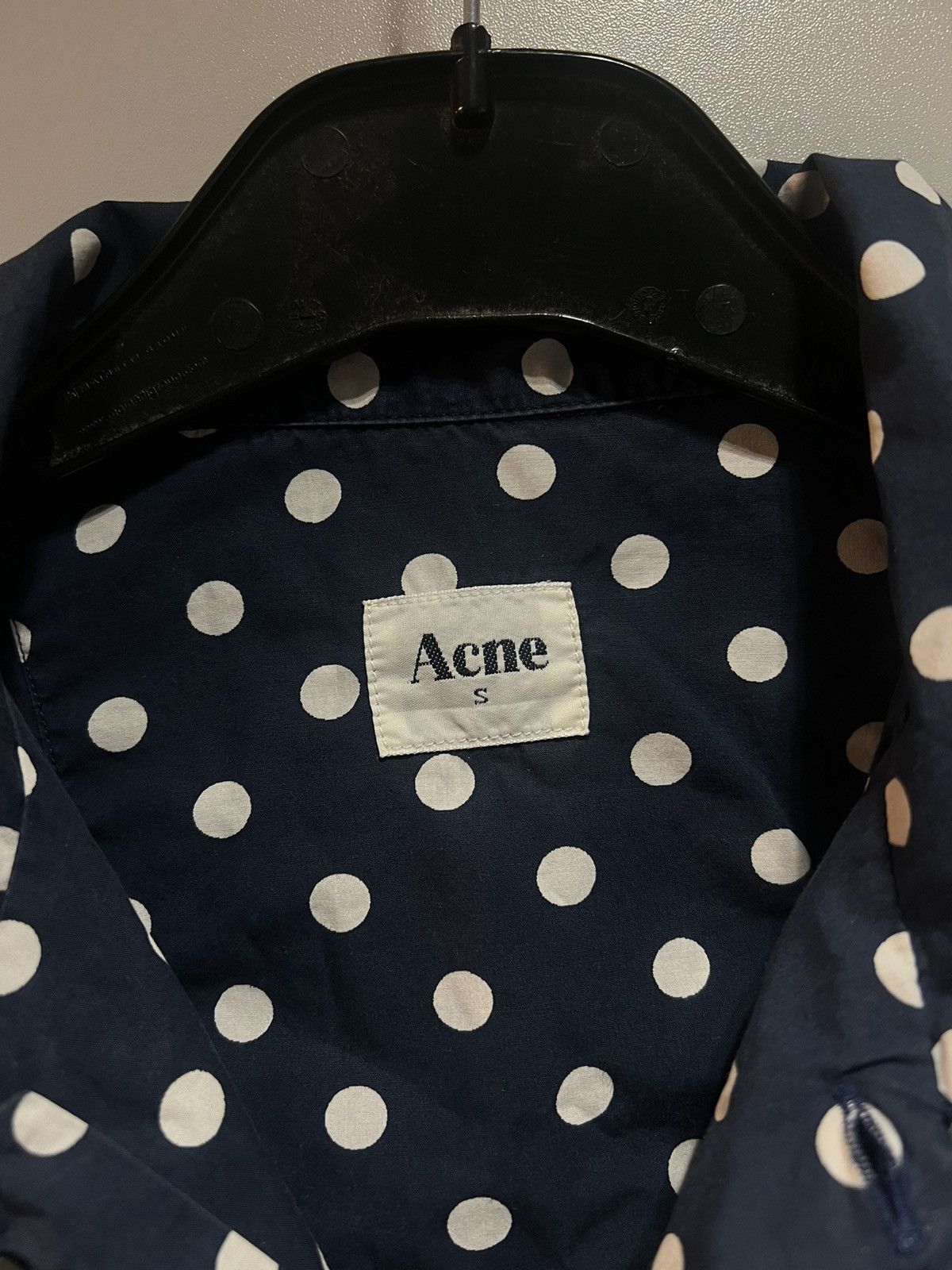 Acne Studios Acne Studios button up polkadot shirt navy S Size S / US 4 / IT 40 - 3 Thumbnail